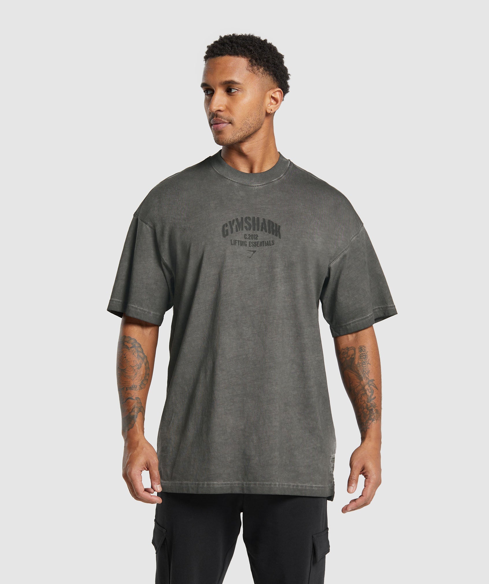 Heavyweight Washed T-Shirt in Black - view 1