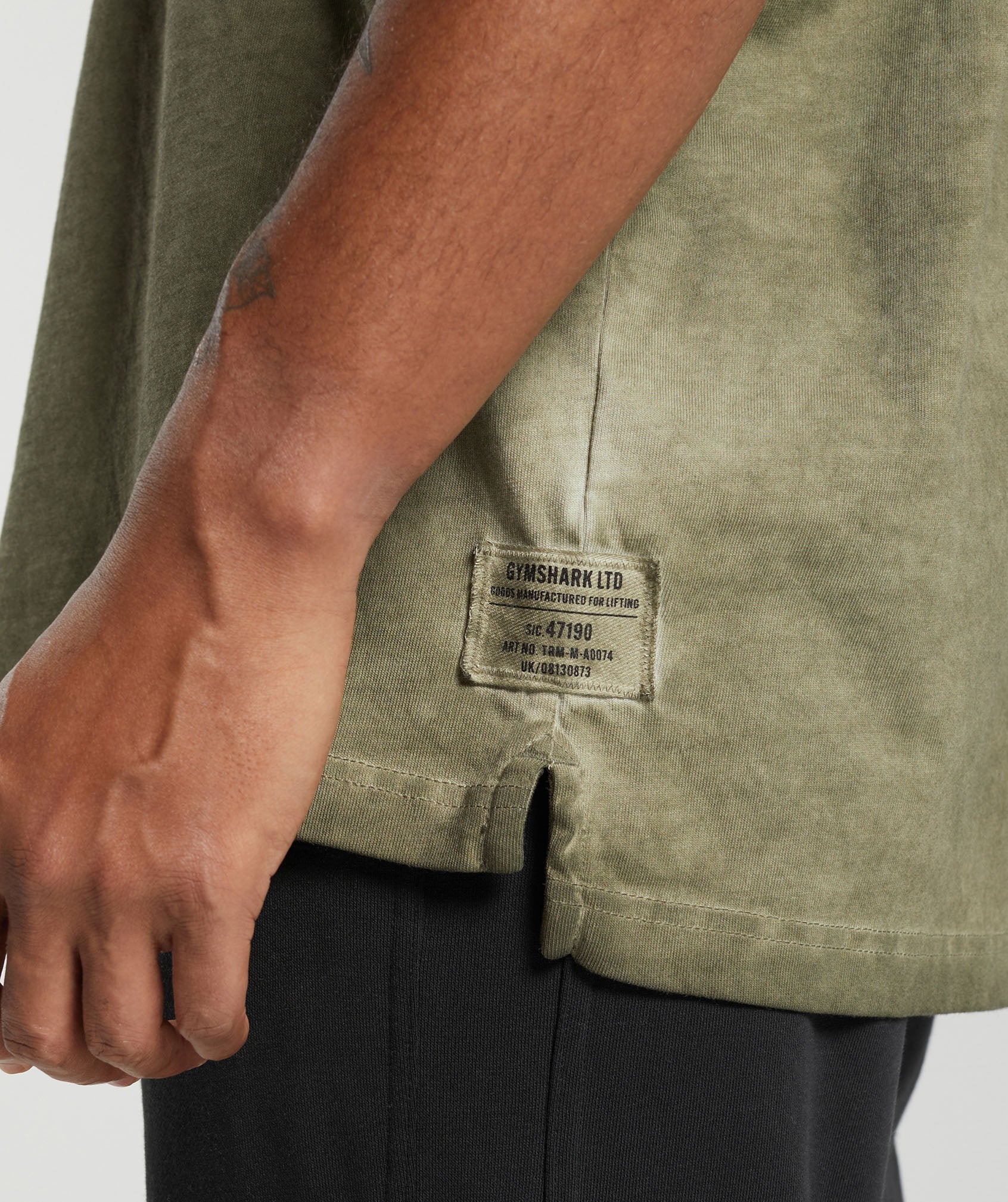 Heavyweight Washed T-Shirt in Utility Green - view 6