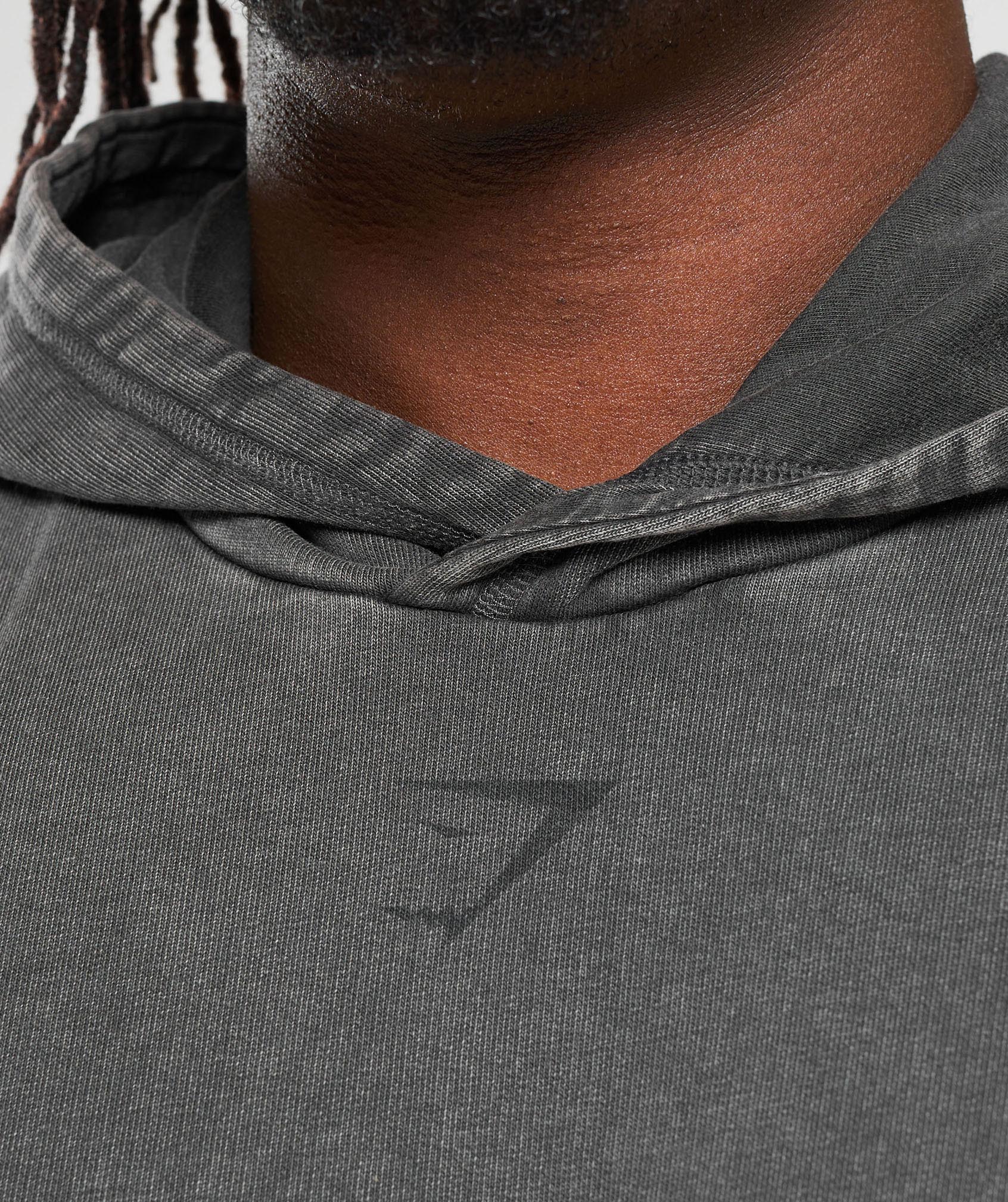 Heritage Washed Hoodie in Onyx Grey - view 5