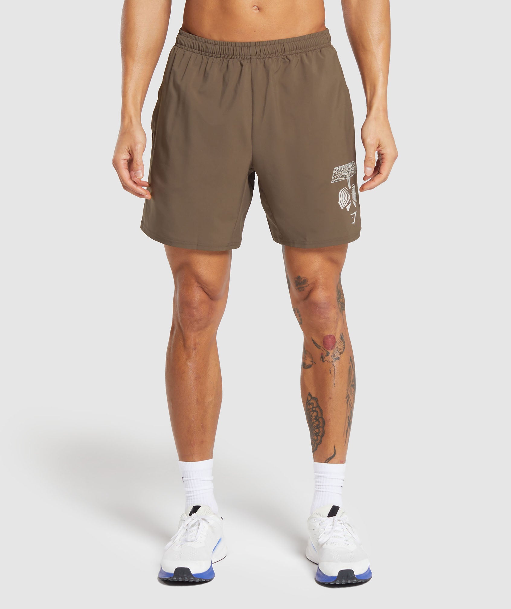 Hybrid Wellness 7" Shorts in Penny Brown