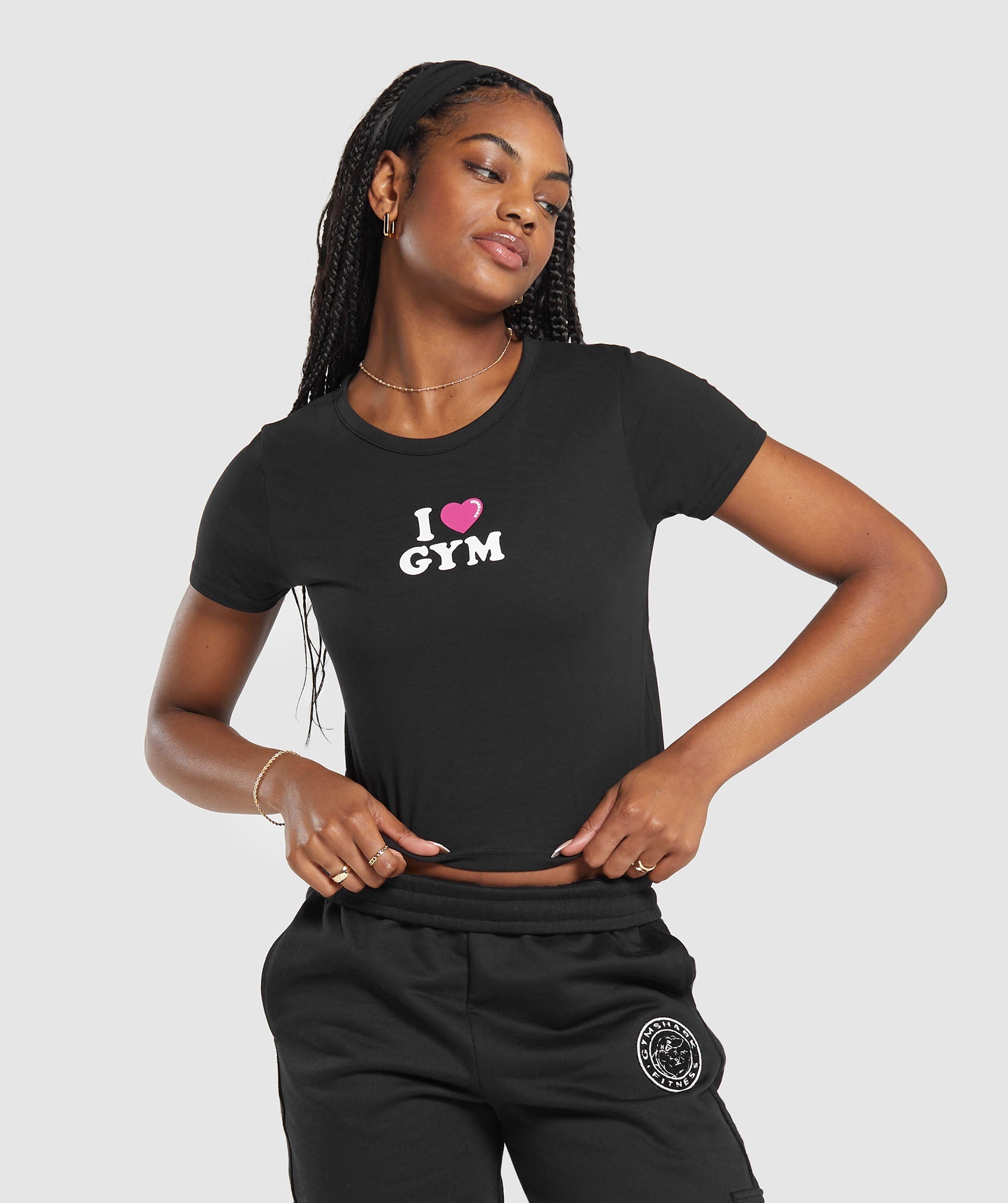I Heart Gym Baby T-Shirt in Black
