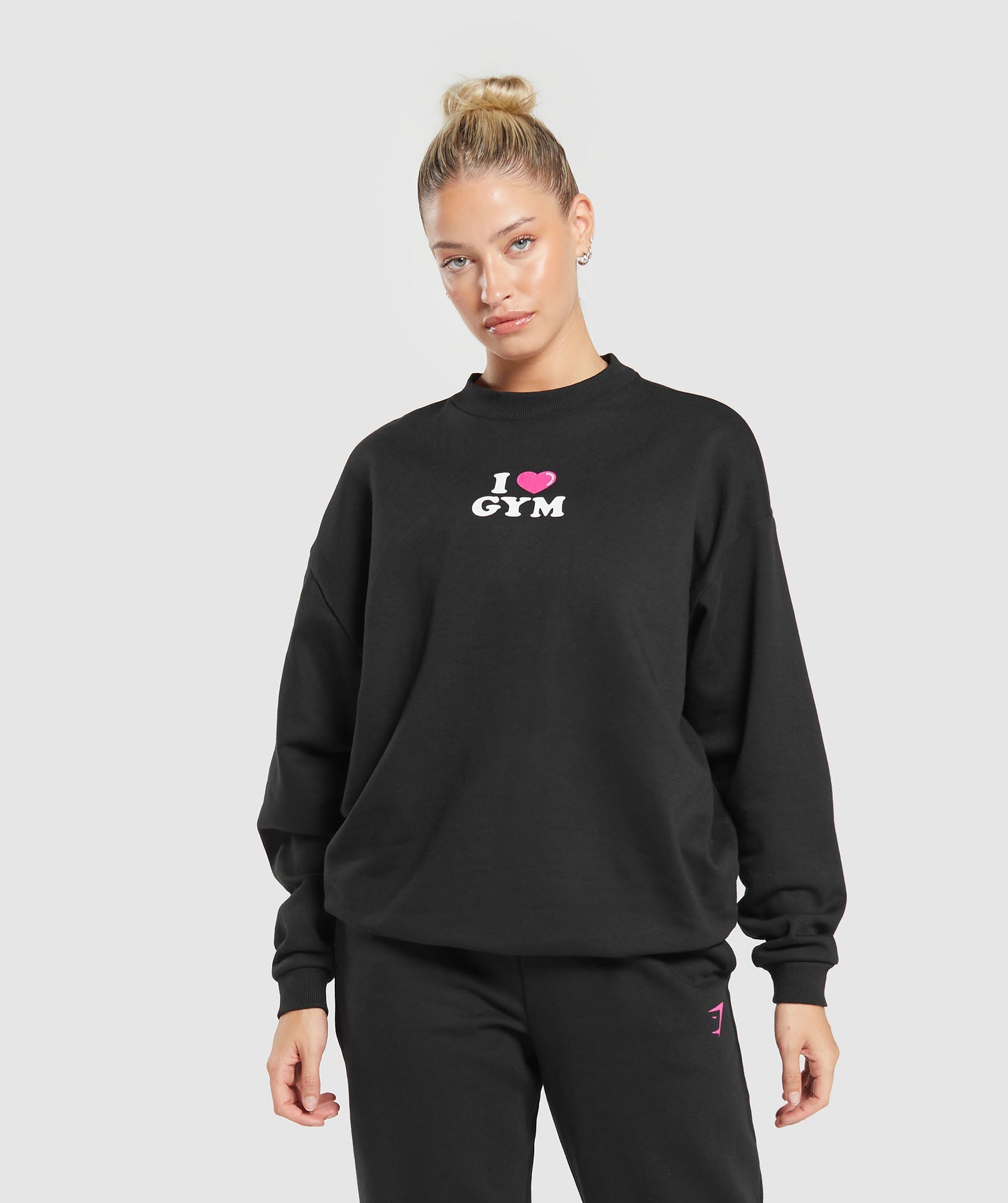 I Heart Gym Oversized Sweatshirt in Black