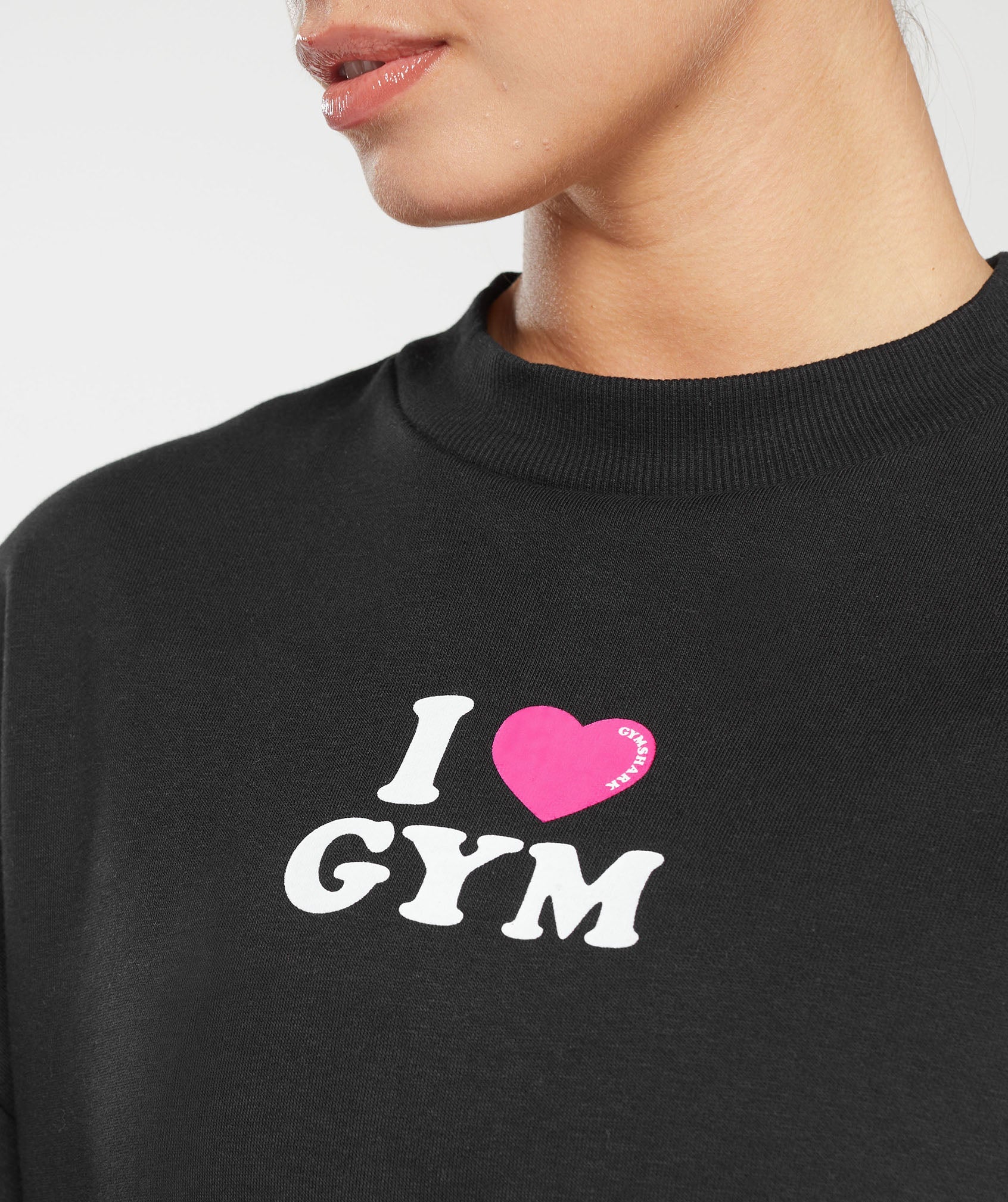 I Heart Gym Oversized Sweatshirt in Black - view 6