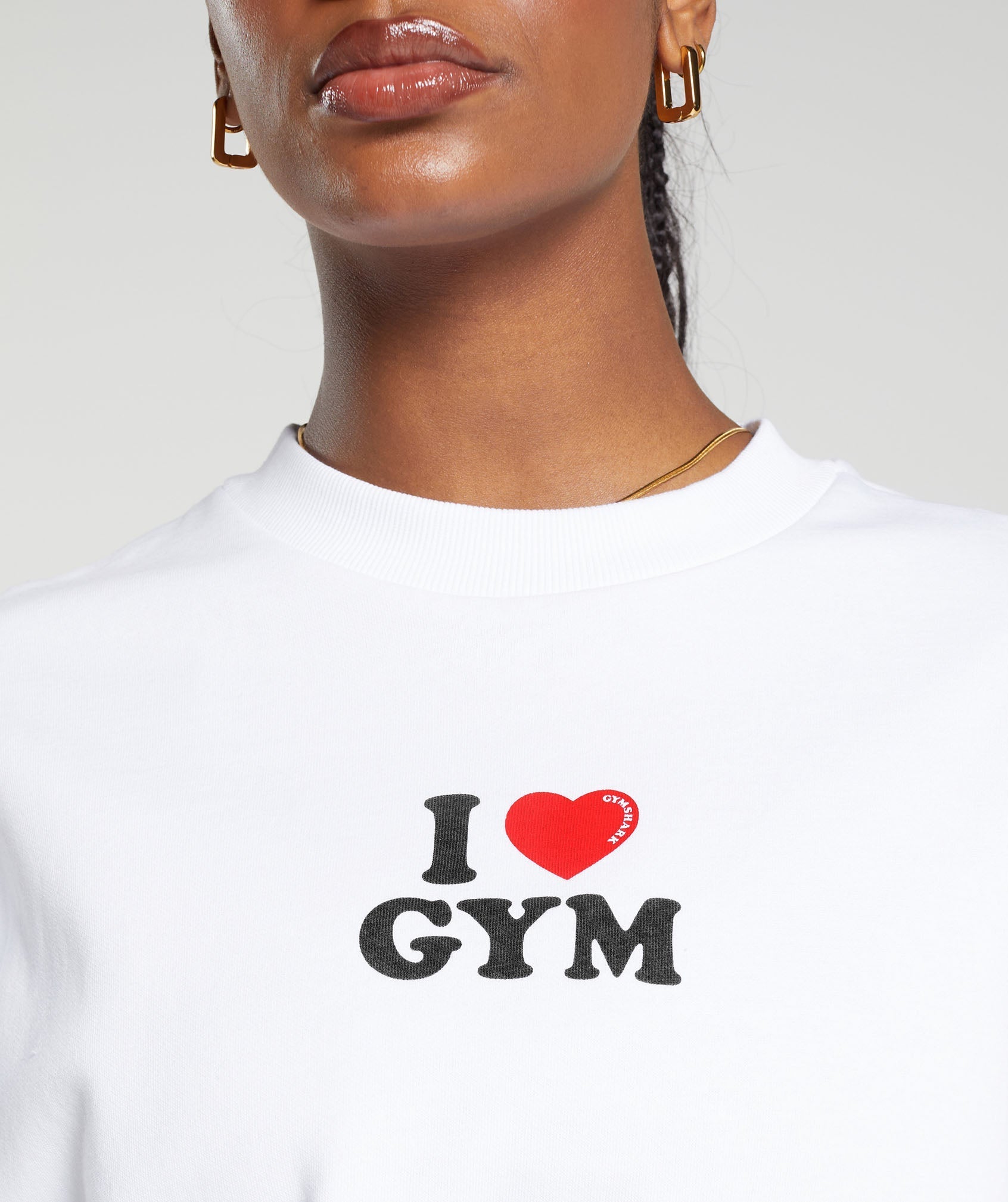 I Heart Gym Oversized Sweatshirt in White - view 6