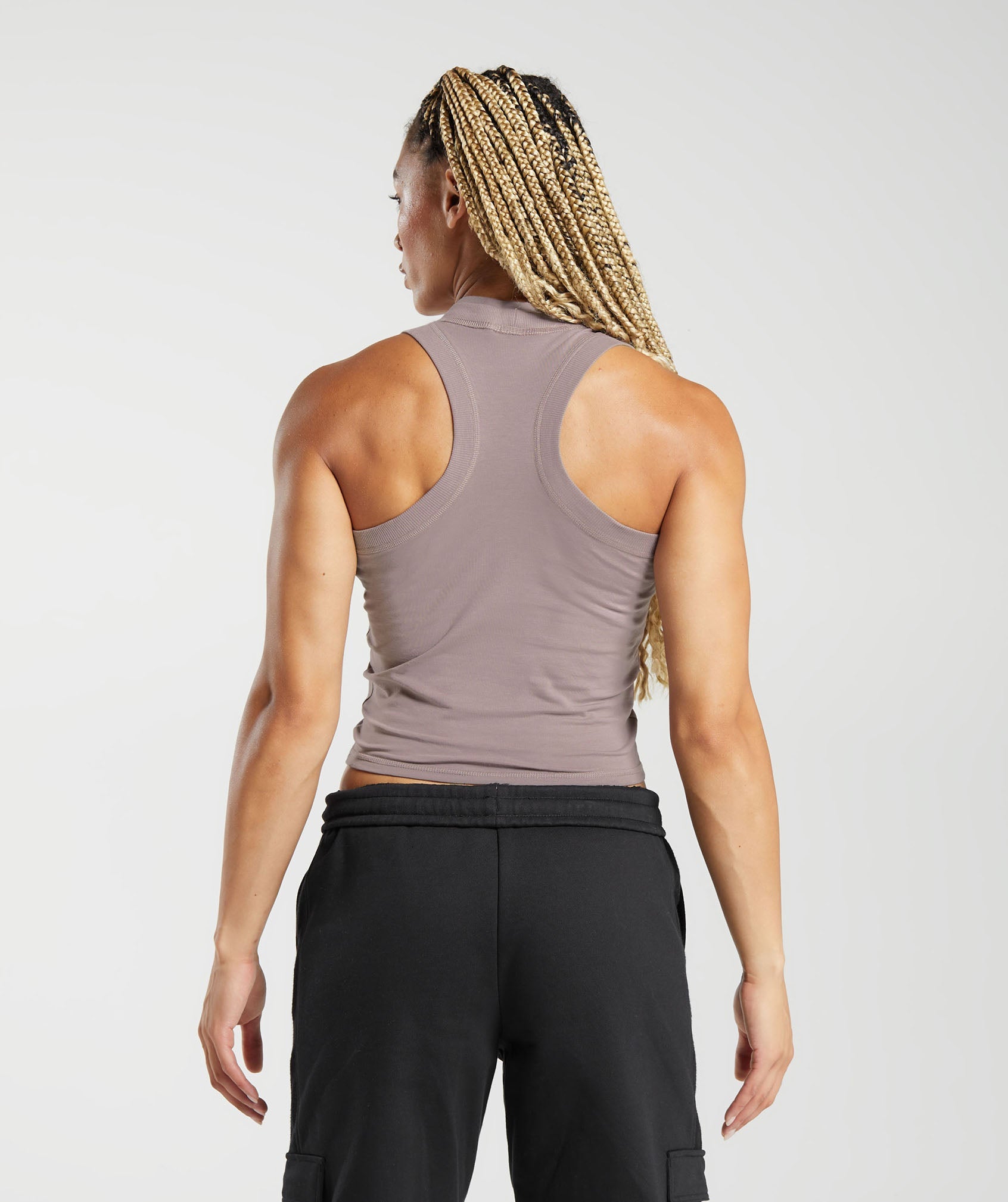 Gymshark Tank Tops  Womens Cotton Rib Midi Tank Brown - Mcvallescrivia