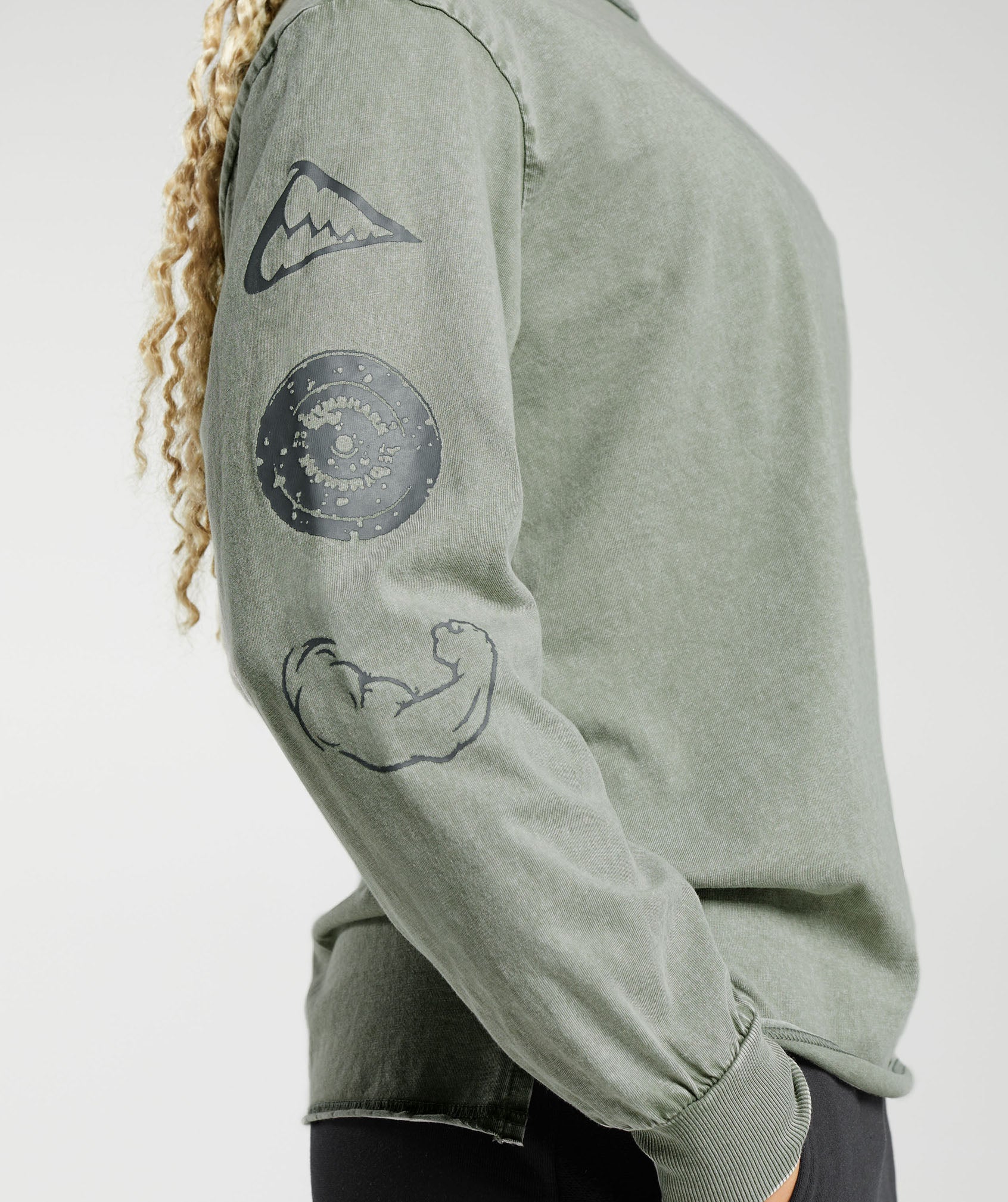 Legacy Washed Long Sleeve Top in Dusk Green/Acid Wash - view 6