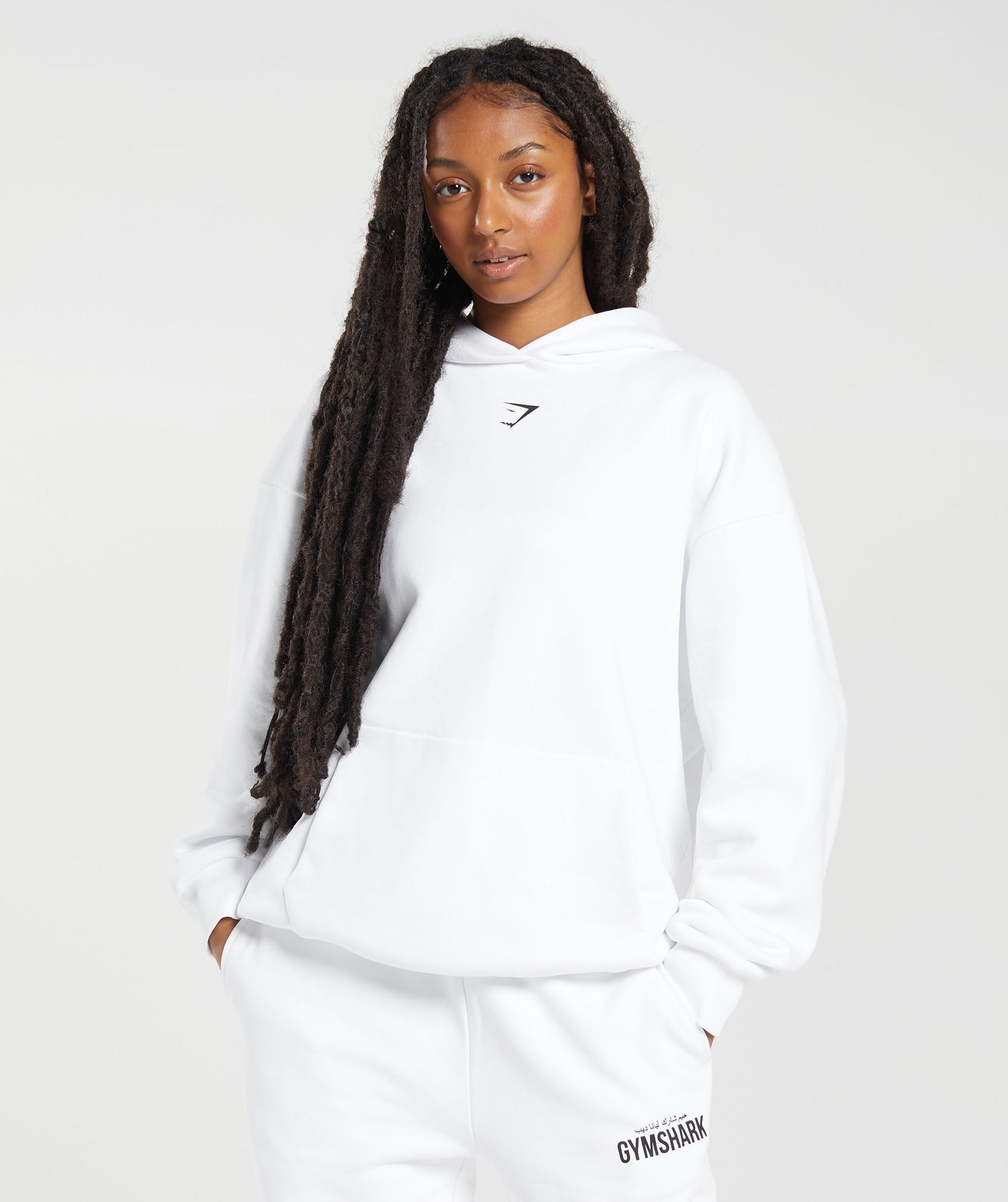 GS x Leana Deeb Oversized Hoodie in White - view 1