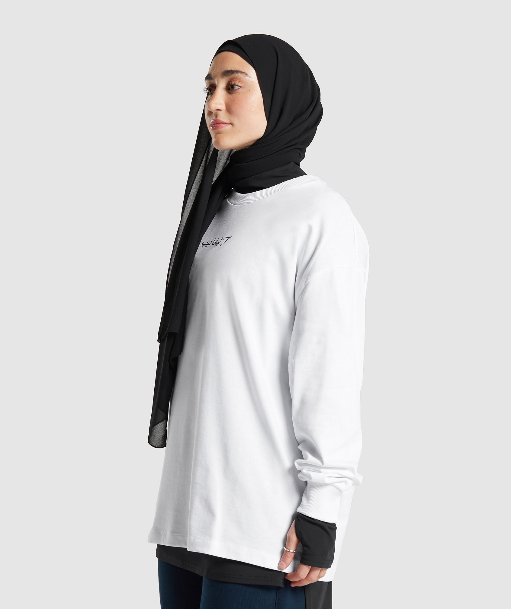 GS X Leana Deeb Oversized Long Sleeve Top in White - view 3
