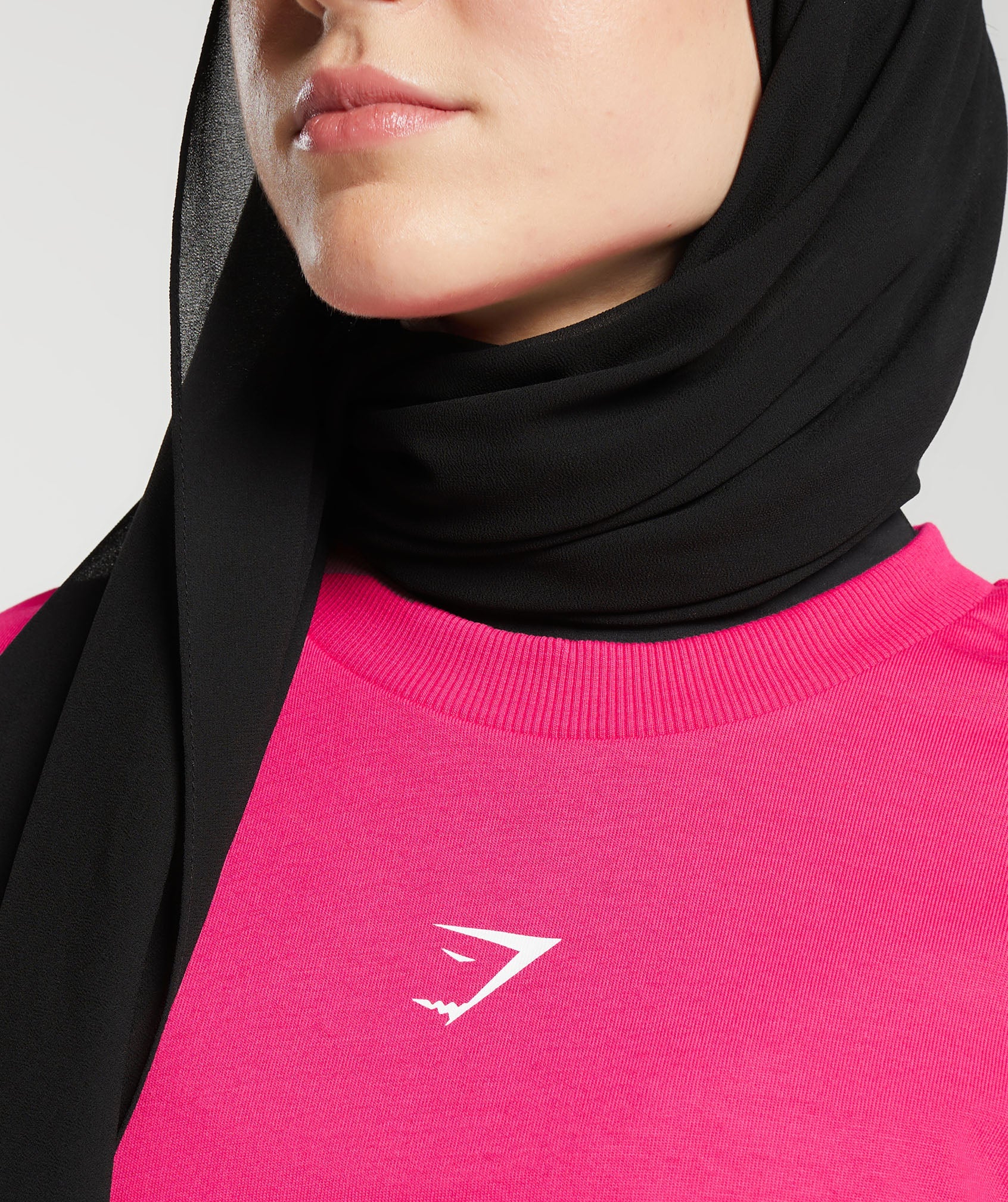 GS X Leana Deeb Graphic Oversized Long Sleeve Top in Impact Pink - view 6