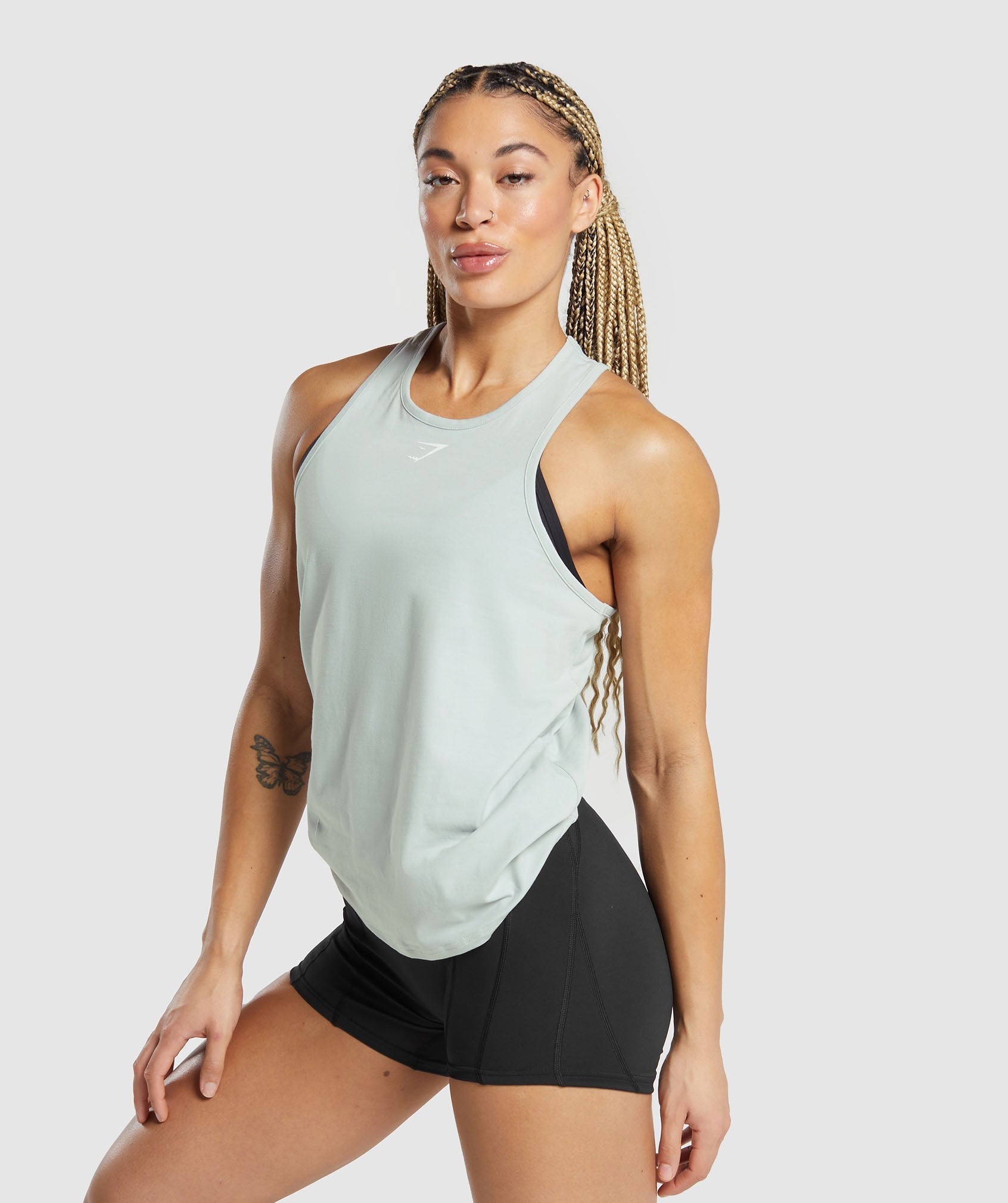 Training Cotton Tank in Light Grey - view 3