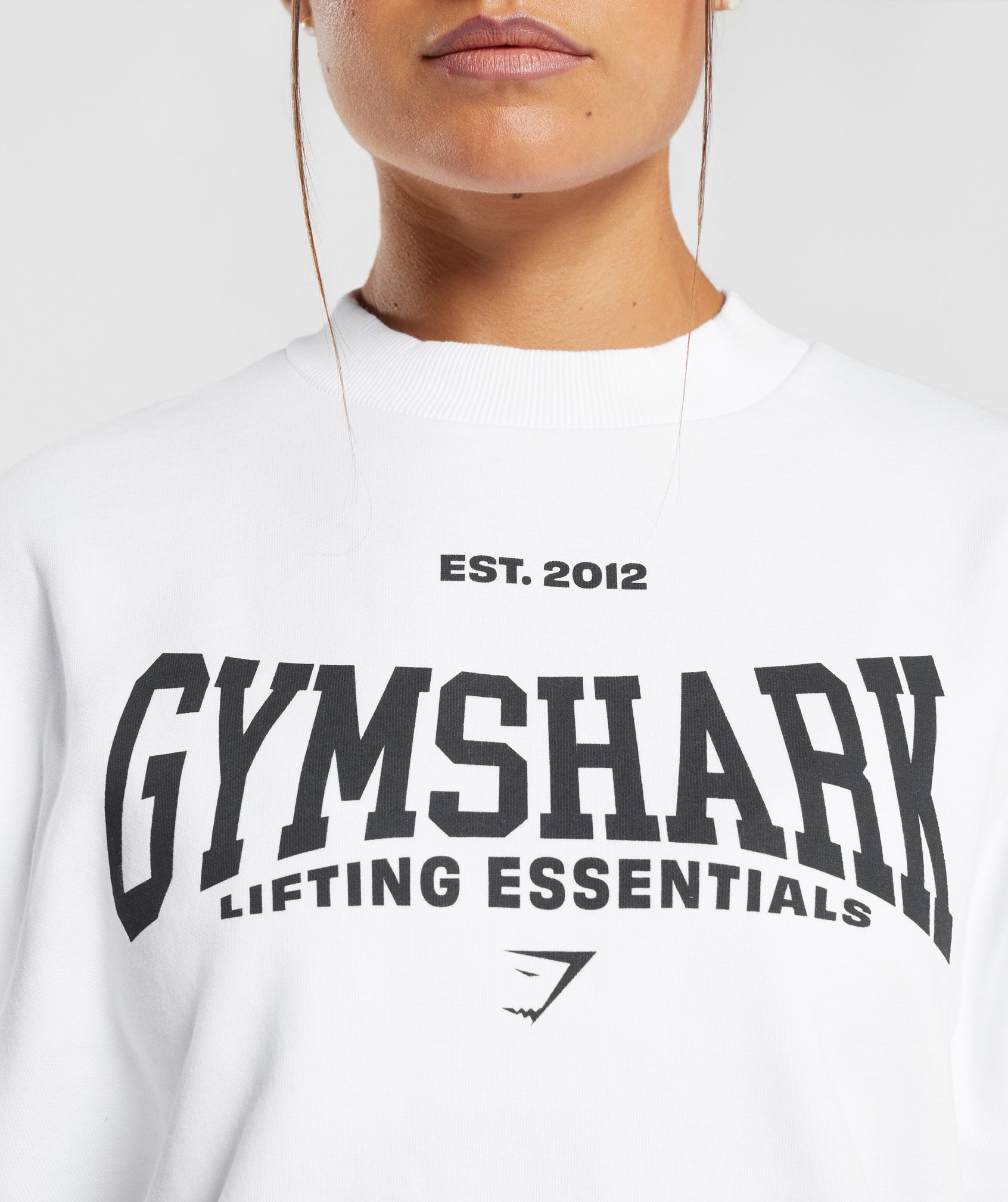 Lifting Essentials Graphic Oversized Sweatshirt in White - view 6