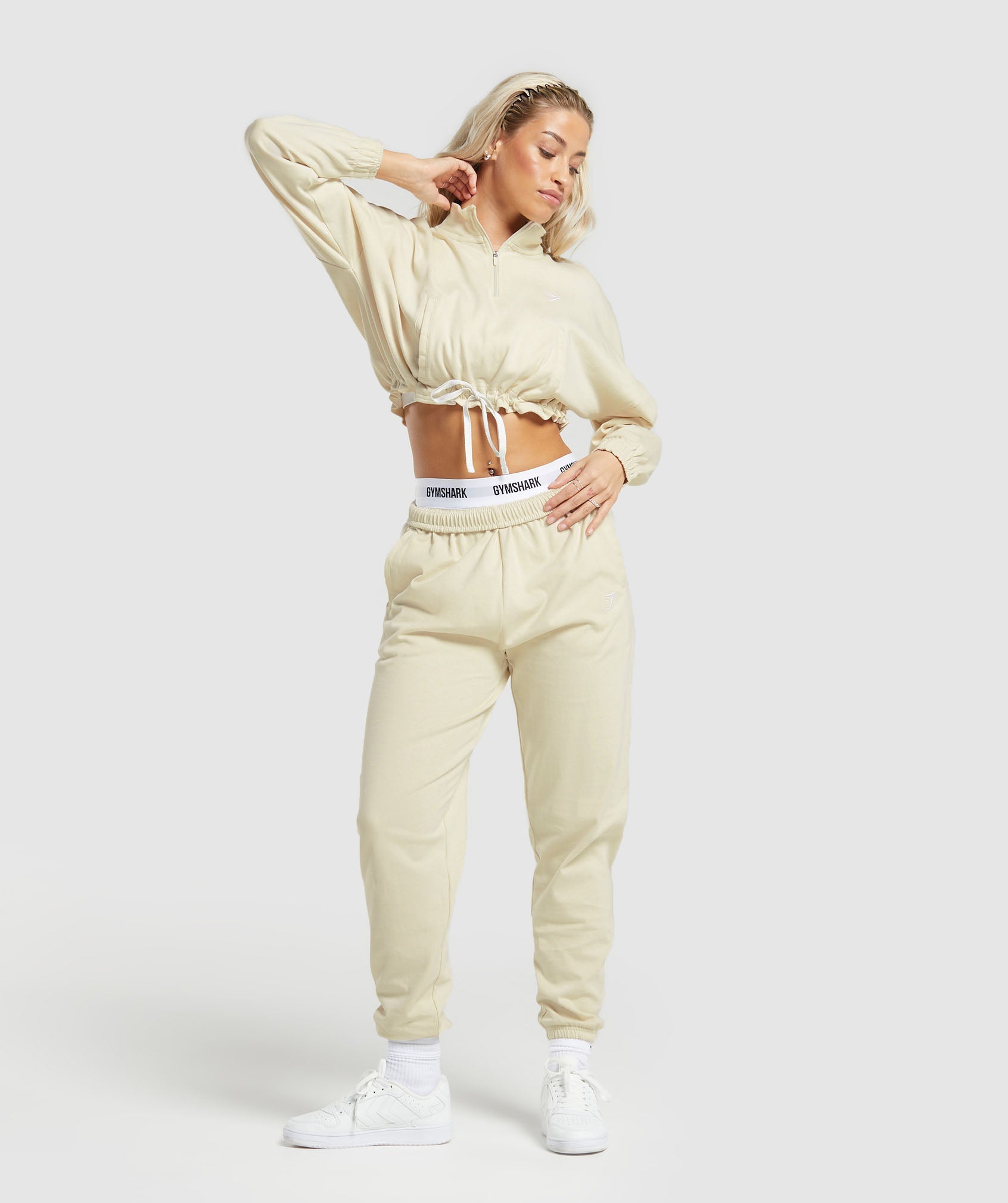 Lifting Lightweight Joggers in Ecru White - view 4