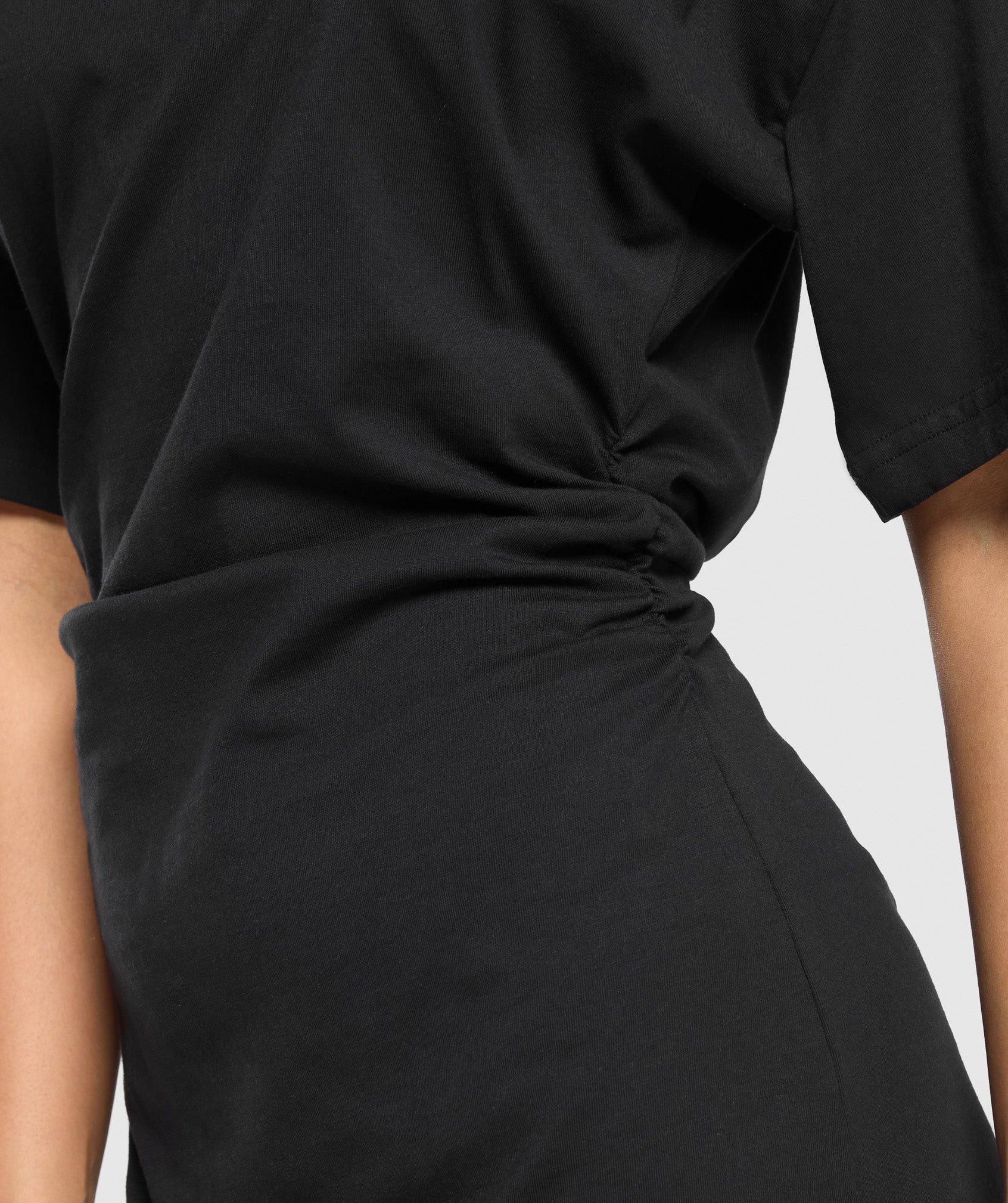 Lifting Longline T-Shirt Dress in Black - view 5