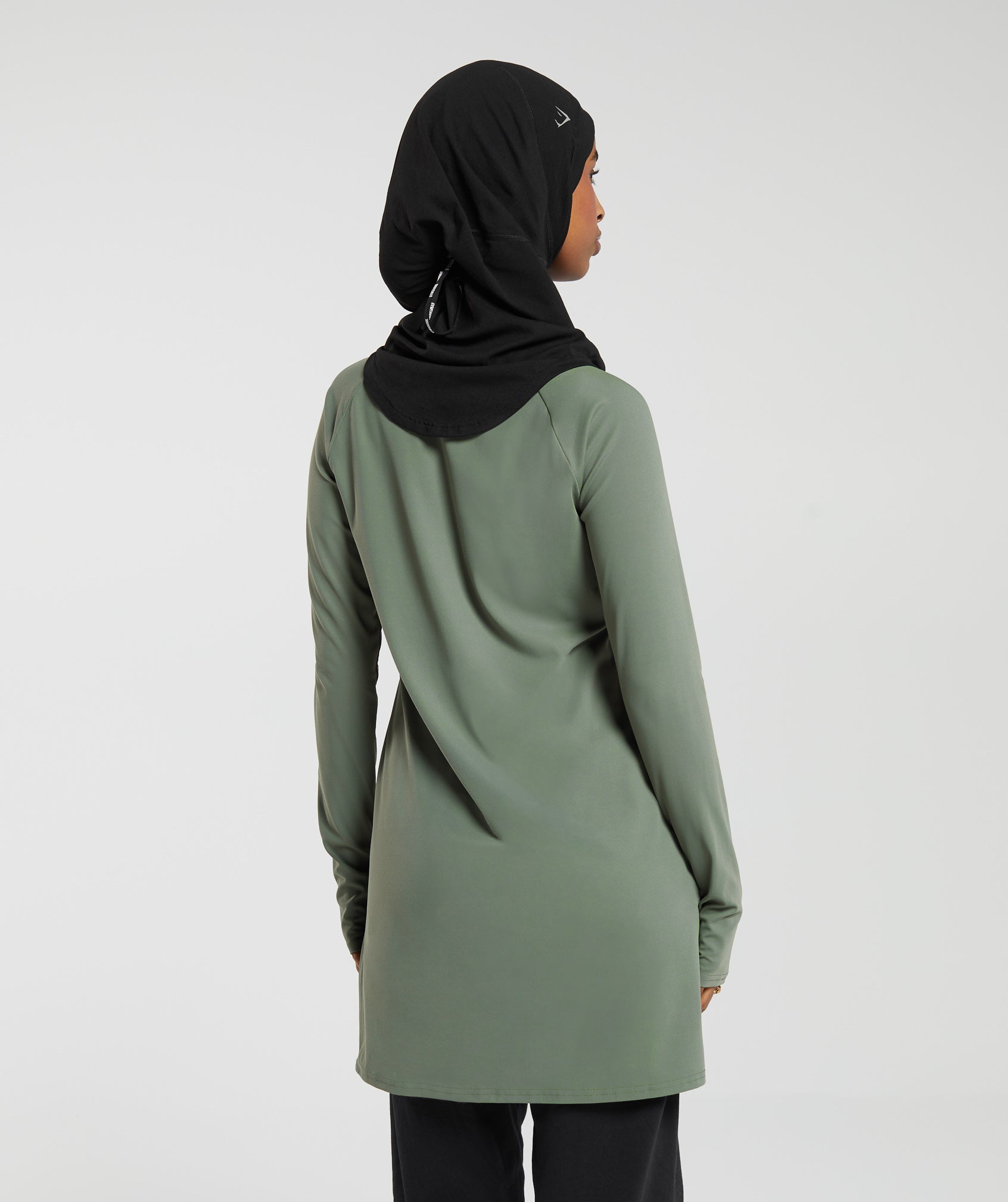 Long Line Long Sleeve Top in Dusk Green - view 2