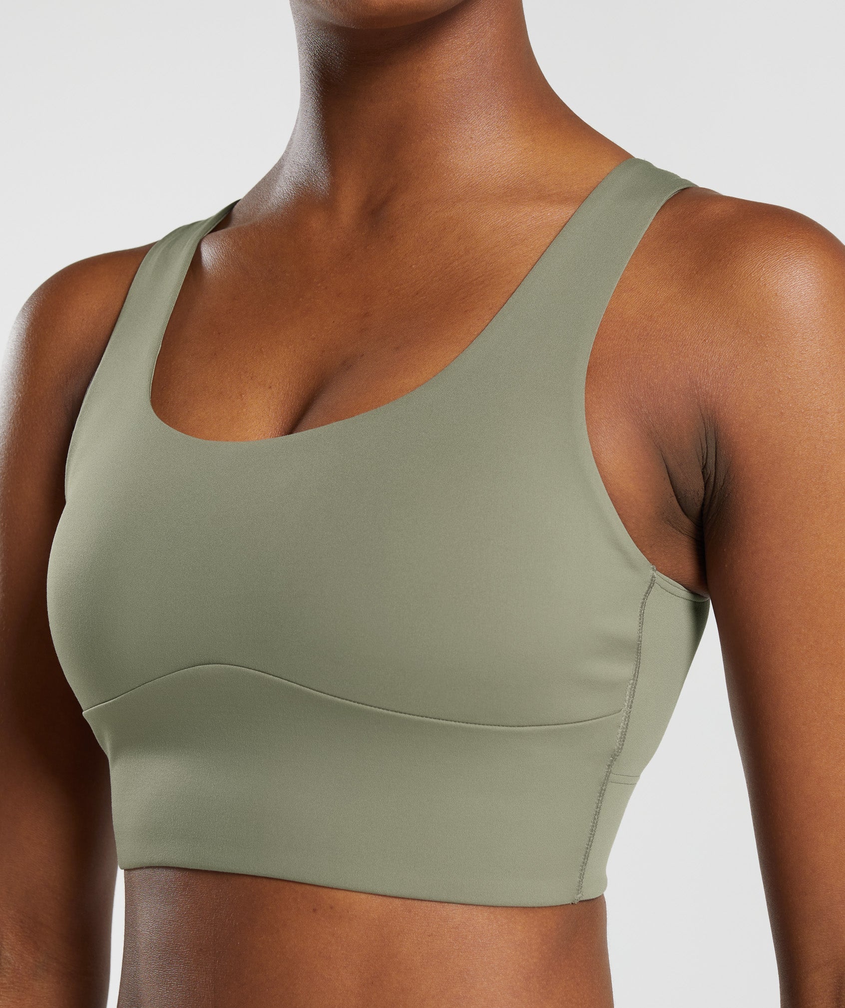 Longline Sports Bra in Linen Brown - view 5