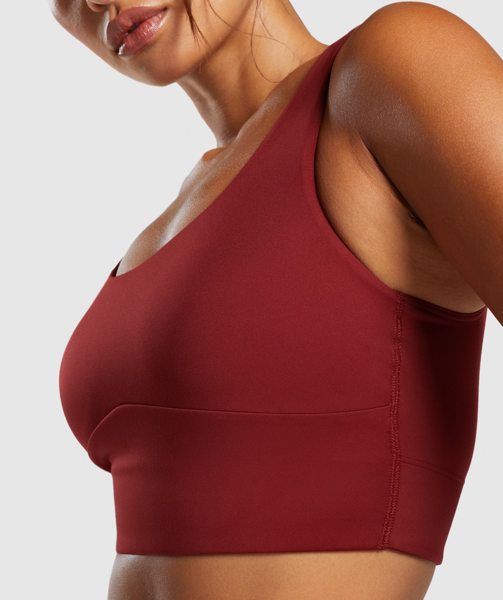 Longline Sports Bra in Spiced Red - view 3