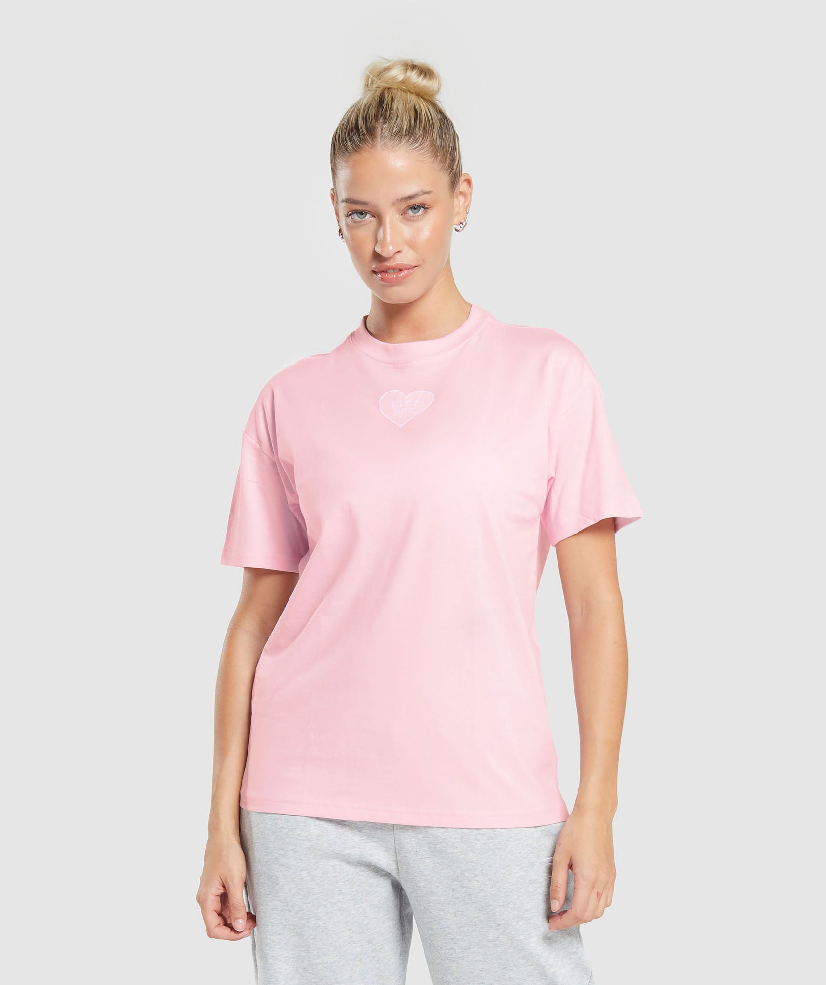 Gymshark Cotton Graphic Crop Top - Dolly Pink