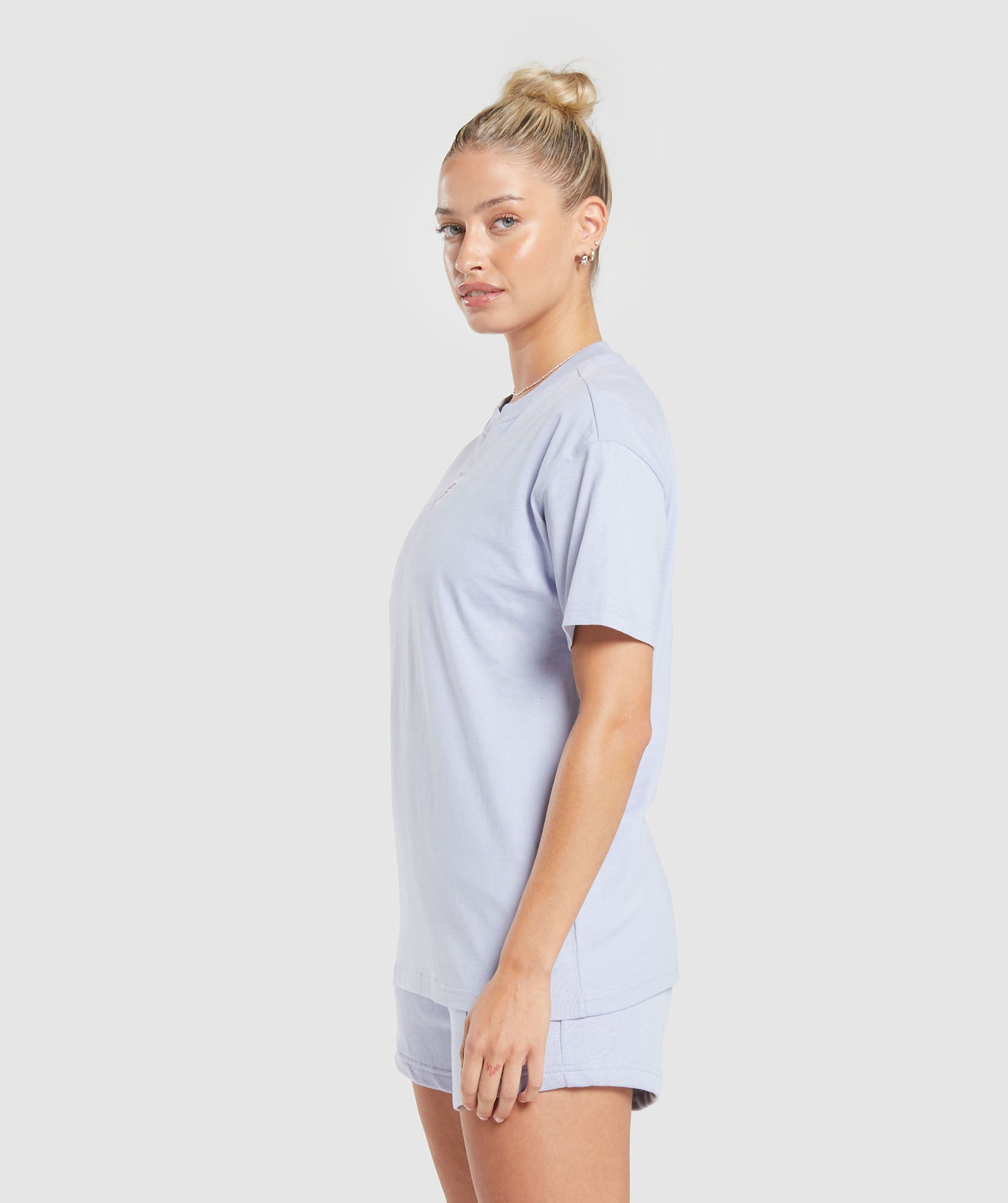 Love Hearts Oversized T-Shirt in Silver Lilac - view 3