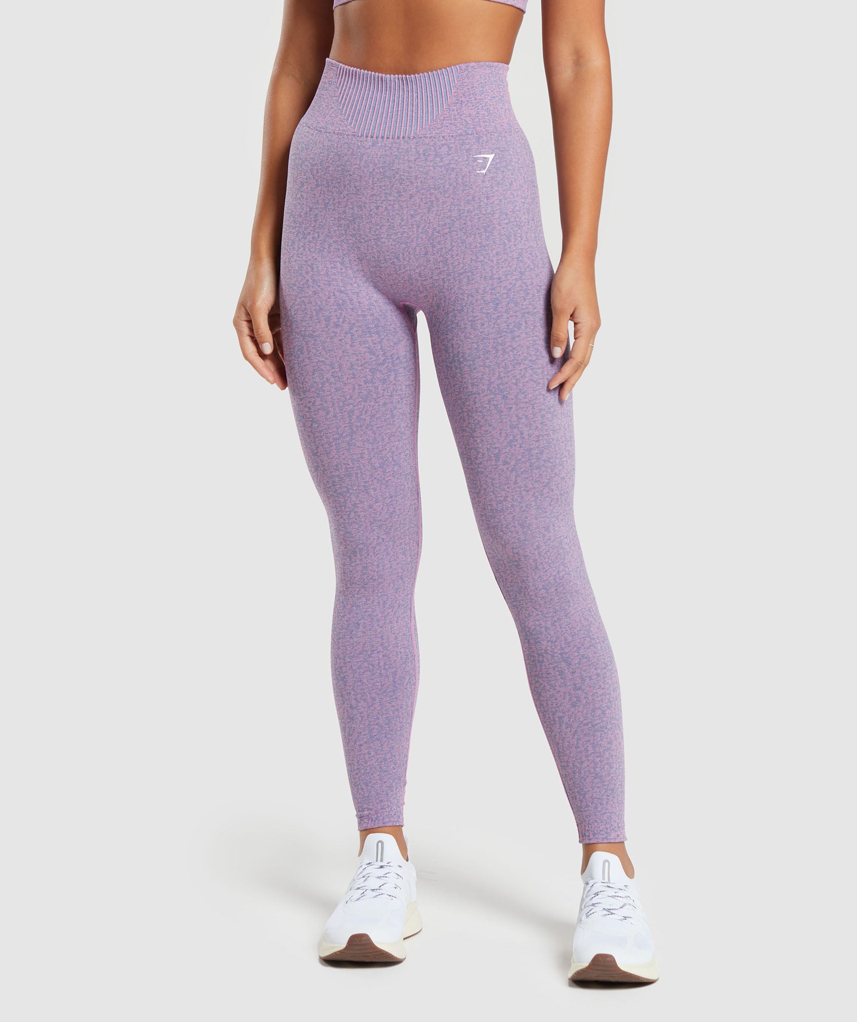 Gymshark Marl Seamless Leggings - Plum Pink Marl/Dark Grey Marl