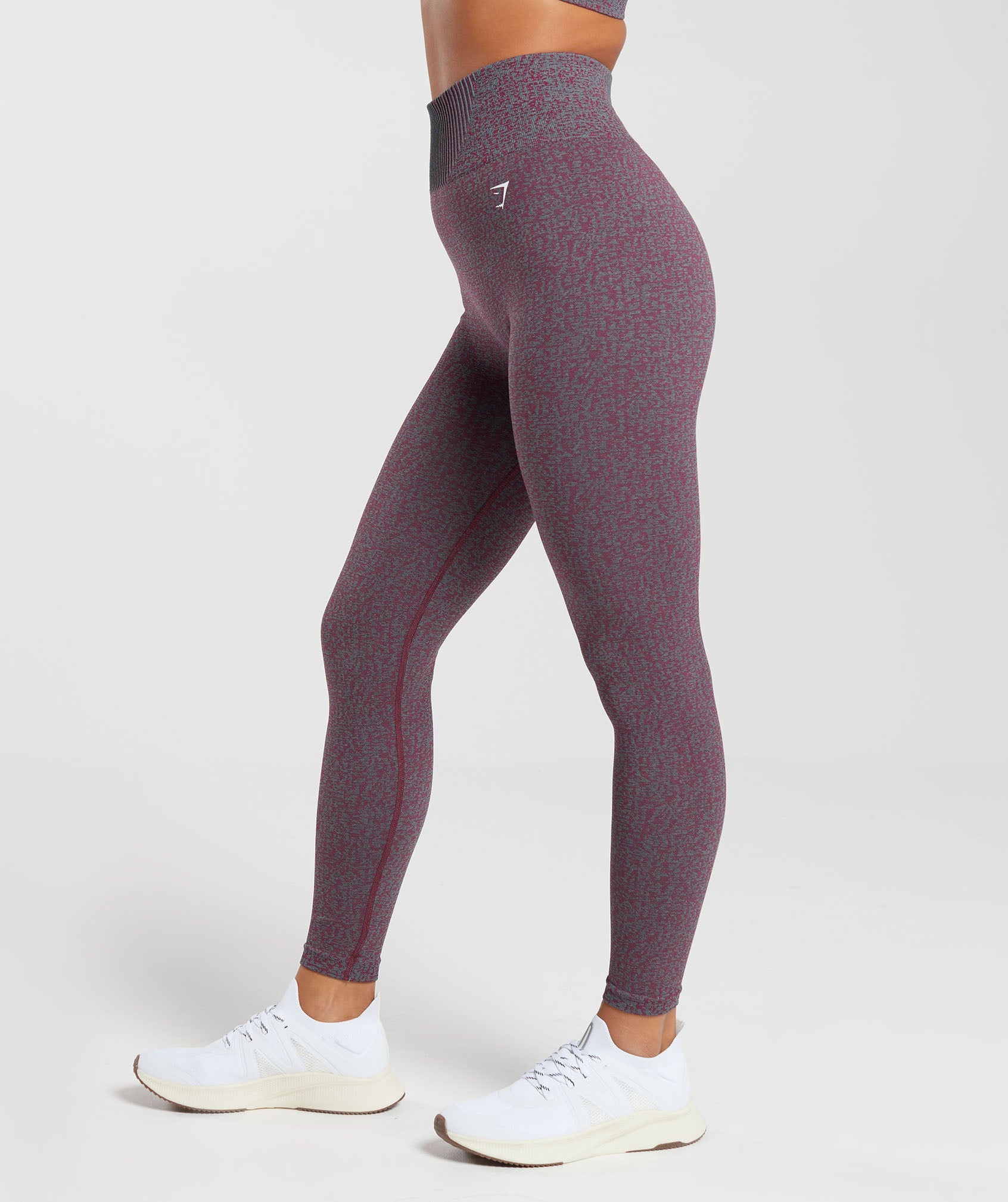 Marl Seamless Leggings in Plum Pink Marl/Dark Grey Marl/Plum Pink - view 3