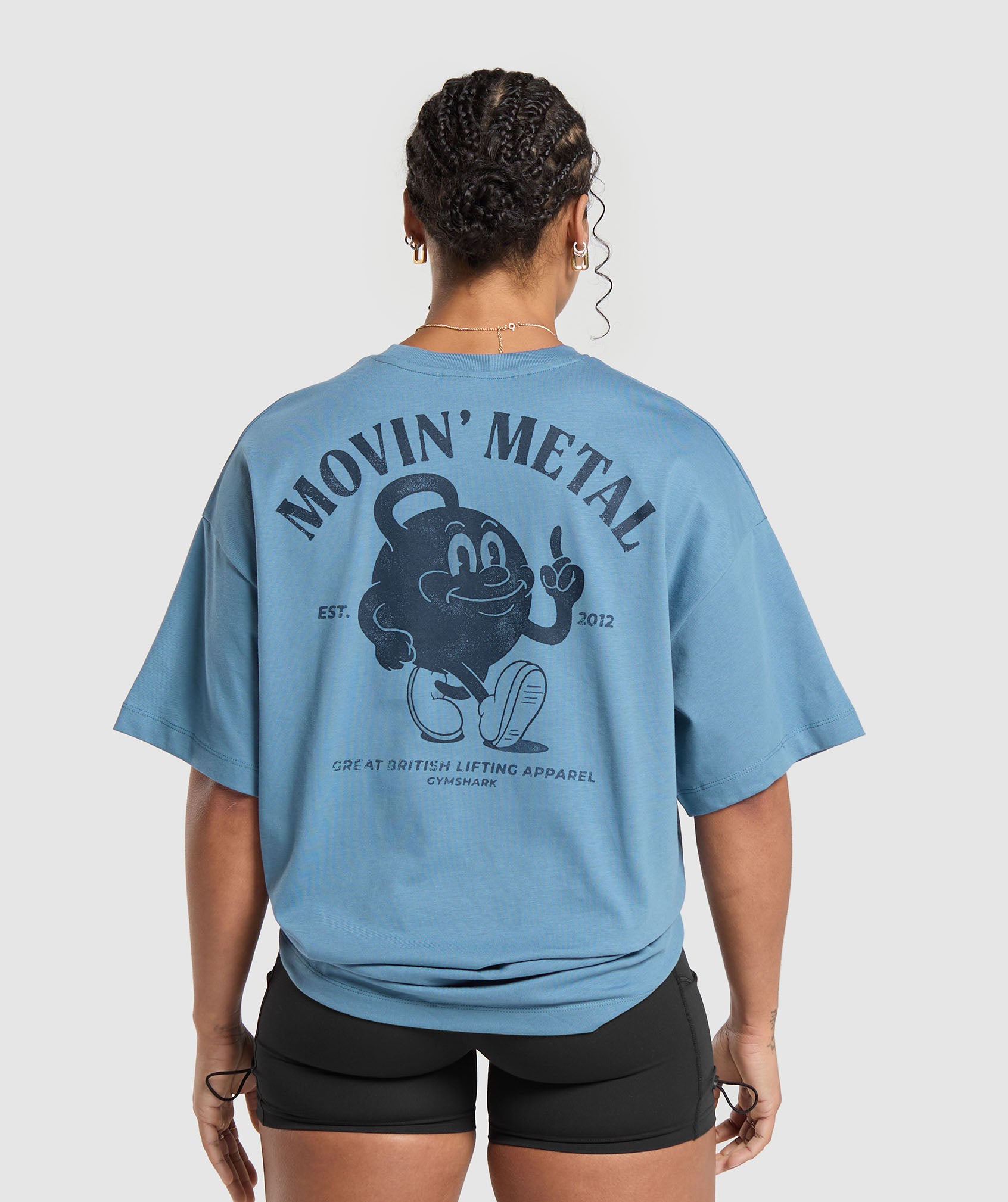 Movin' Metal T-Shirt in Faded Blue - view 1