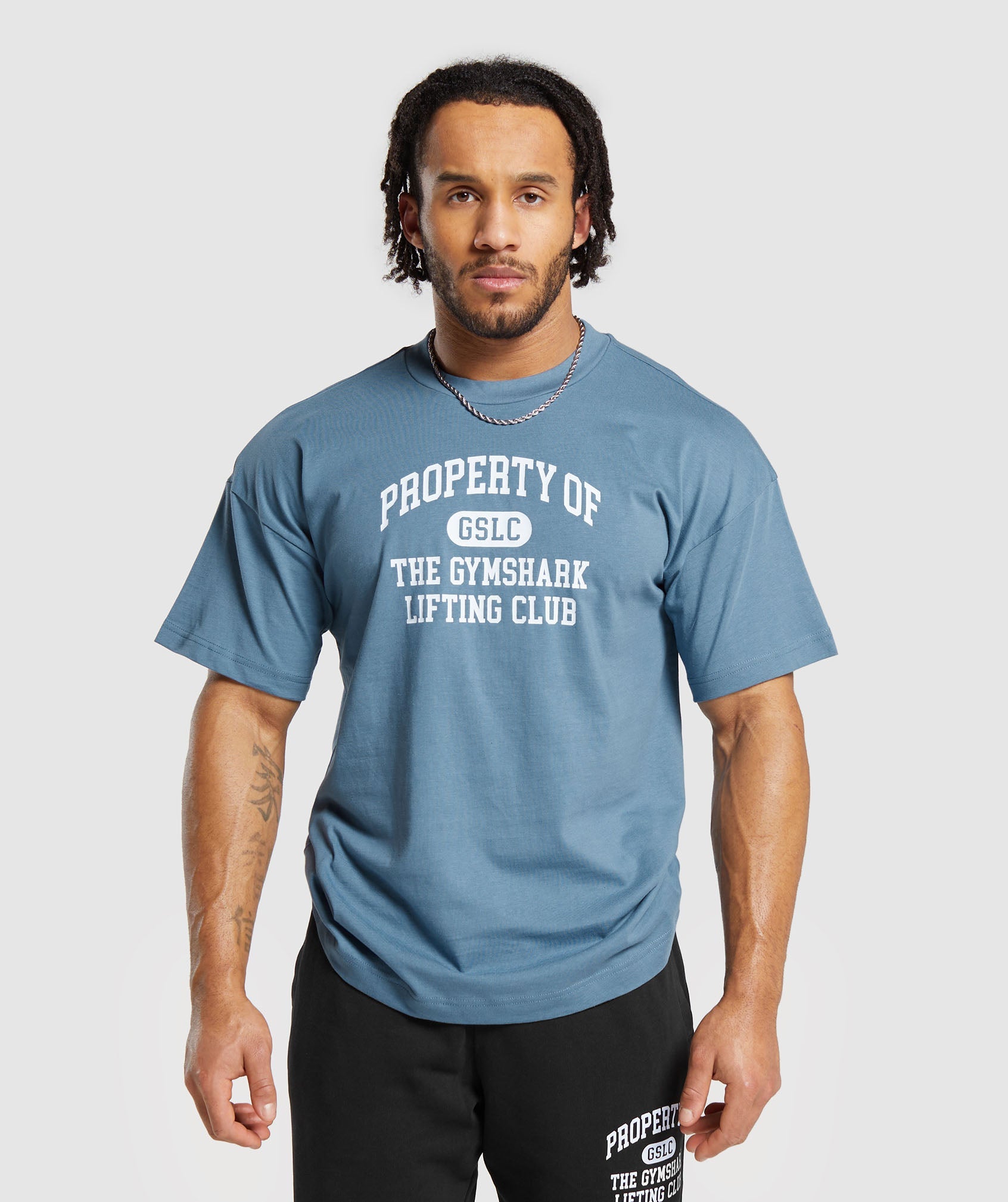 Property Of T-Shirt in Faded Blue