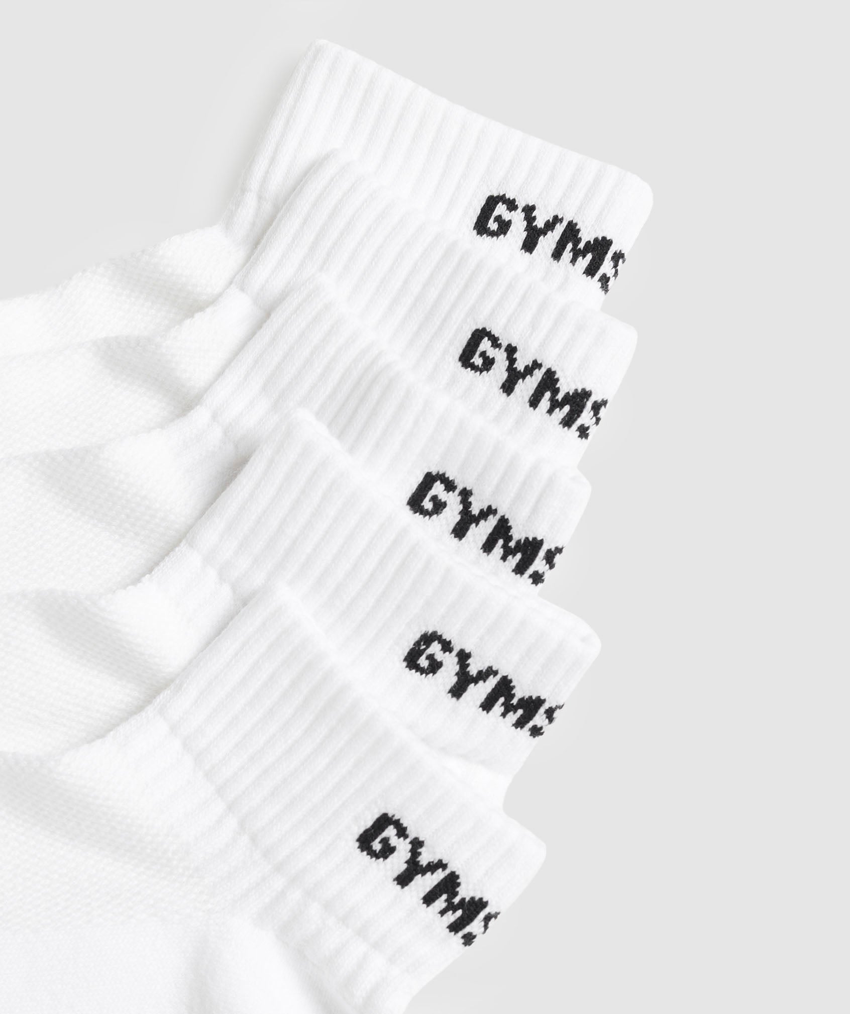 Quarter Socks 5pk in White - view 2