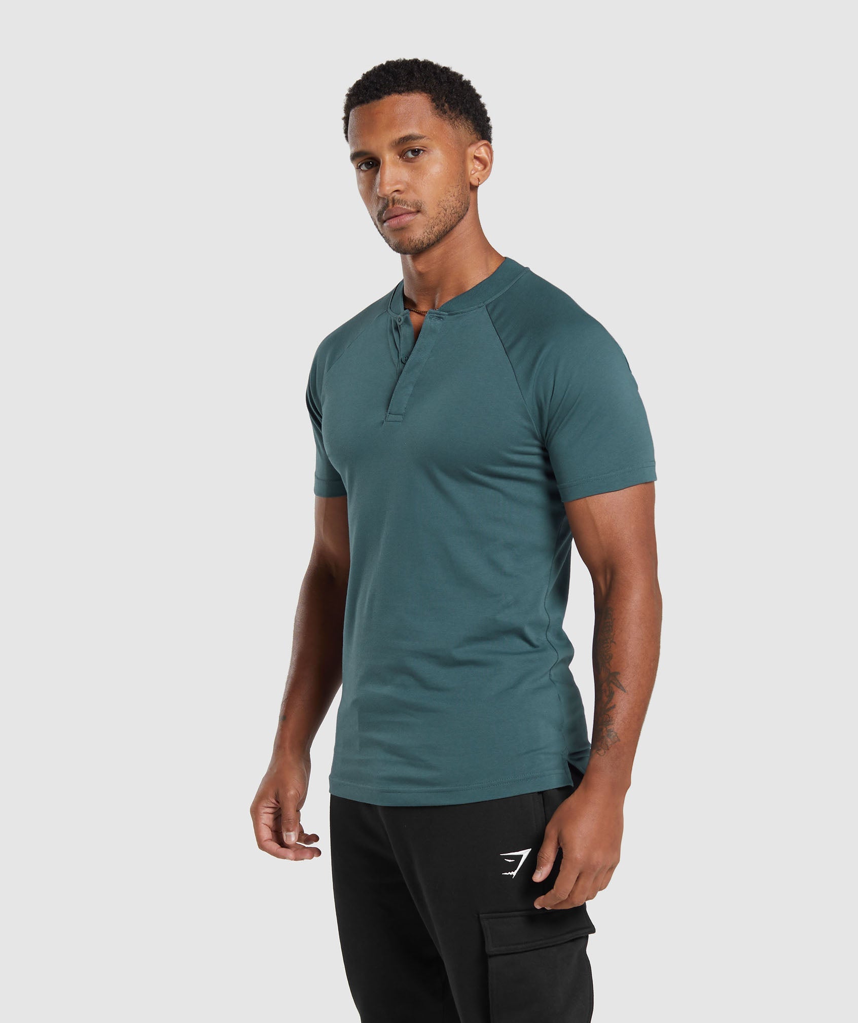 Rest Day Commute Polo Shirt in Smokey Teal - view 3