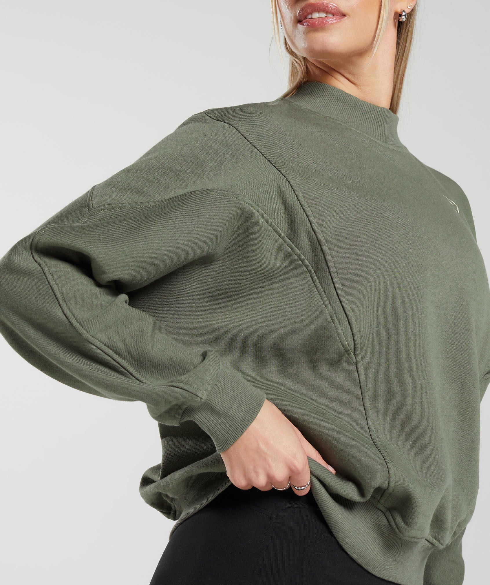 Rest Day Cotton Contour Pullover in Base Green - view 4