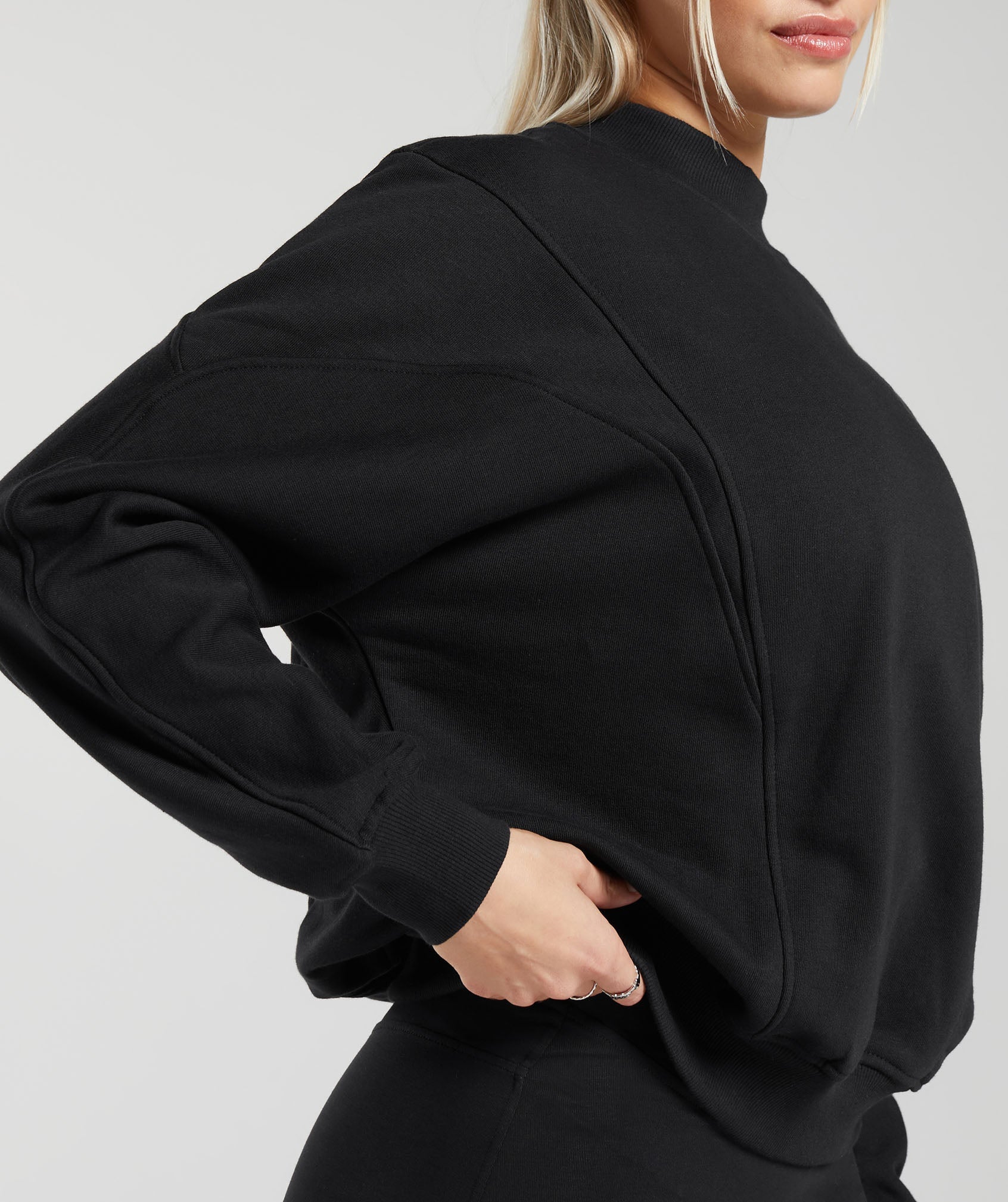 Rest Day Cotton Contour Pullover in Black - view 5