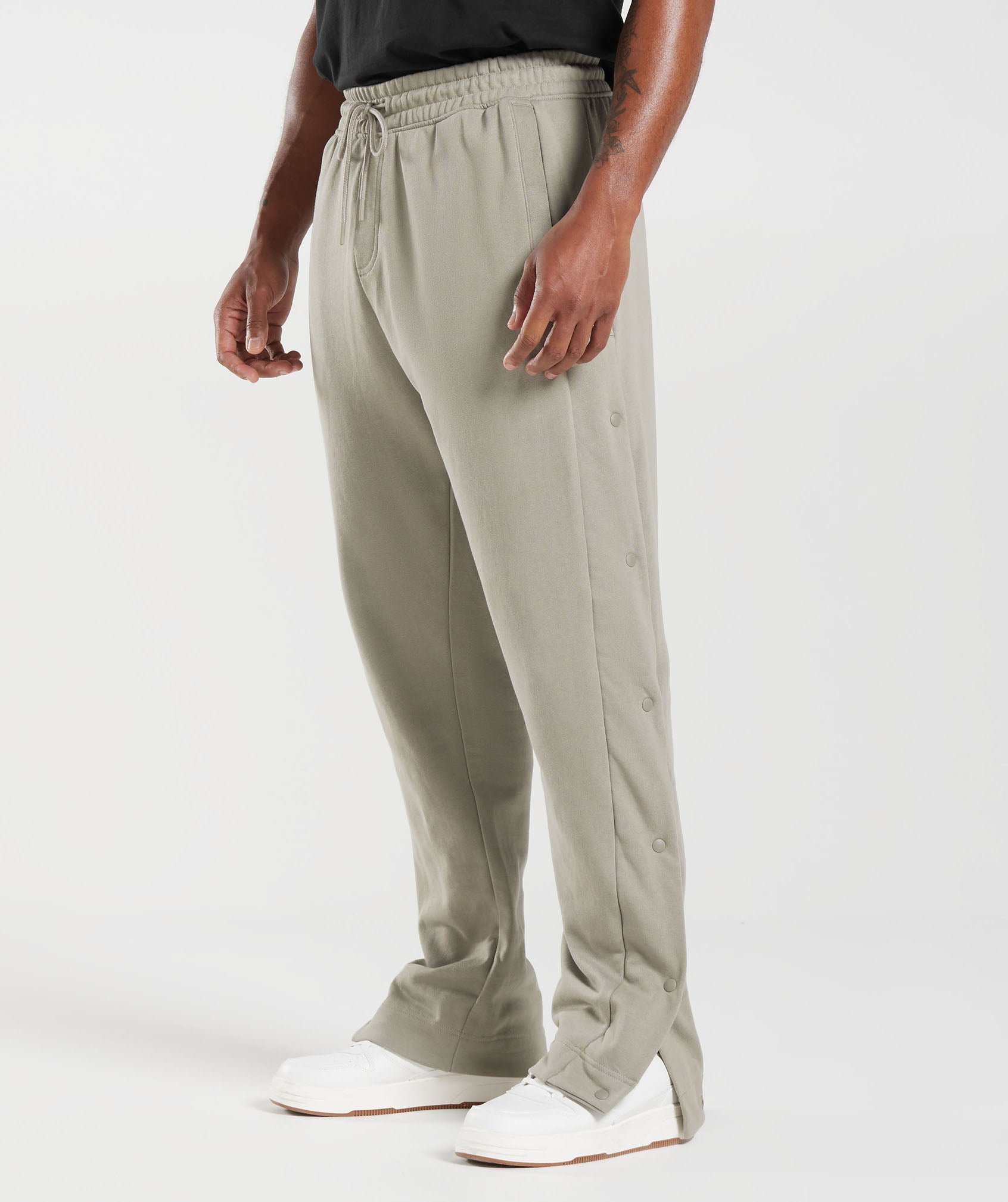 Rest Day Essentials Sweat Snap Joggers in  Ecru Brown - view 3