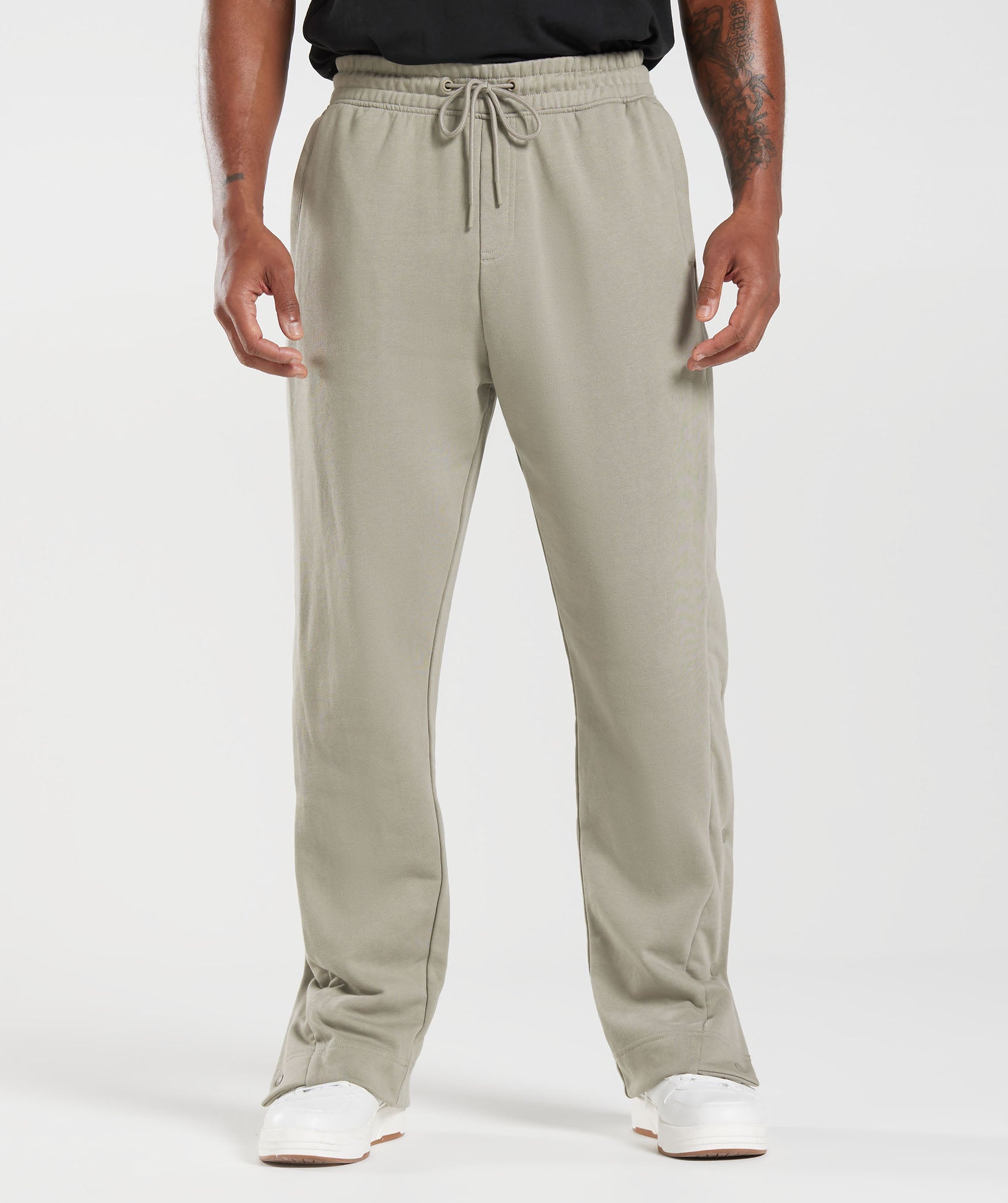 Rest Day Essentials Sweat Snap Joggers in  Ecru Brown - view 1