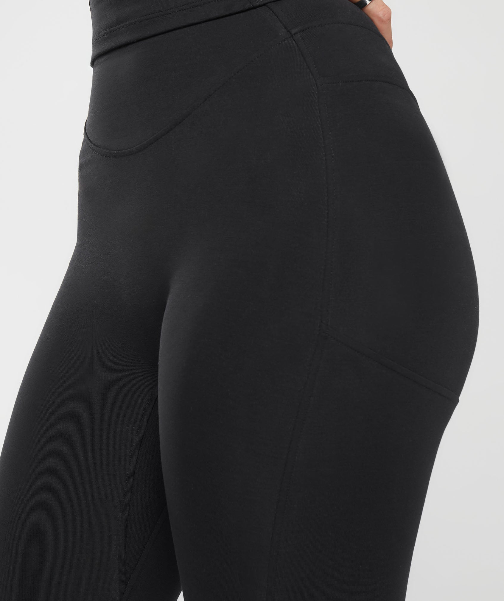 Rest Day Boot Cut Cotton Leggings in Black - view 5