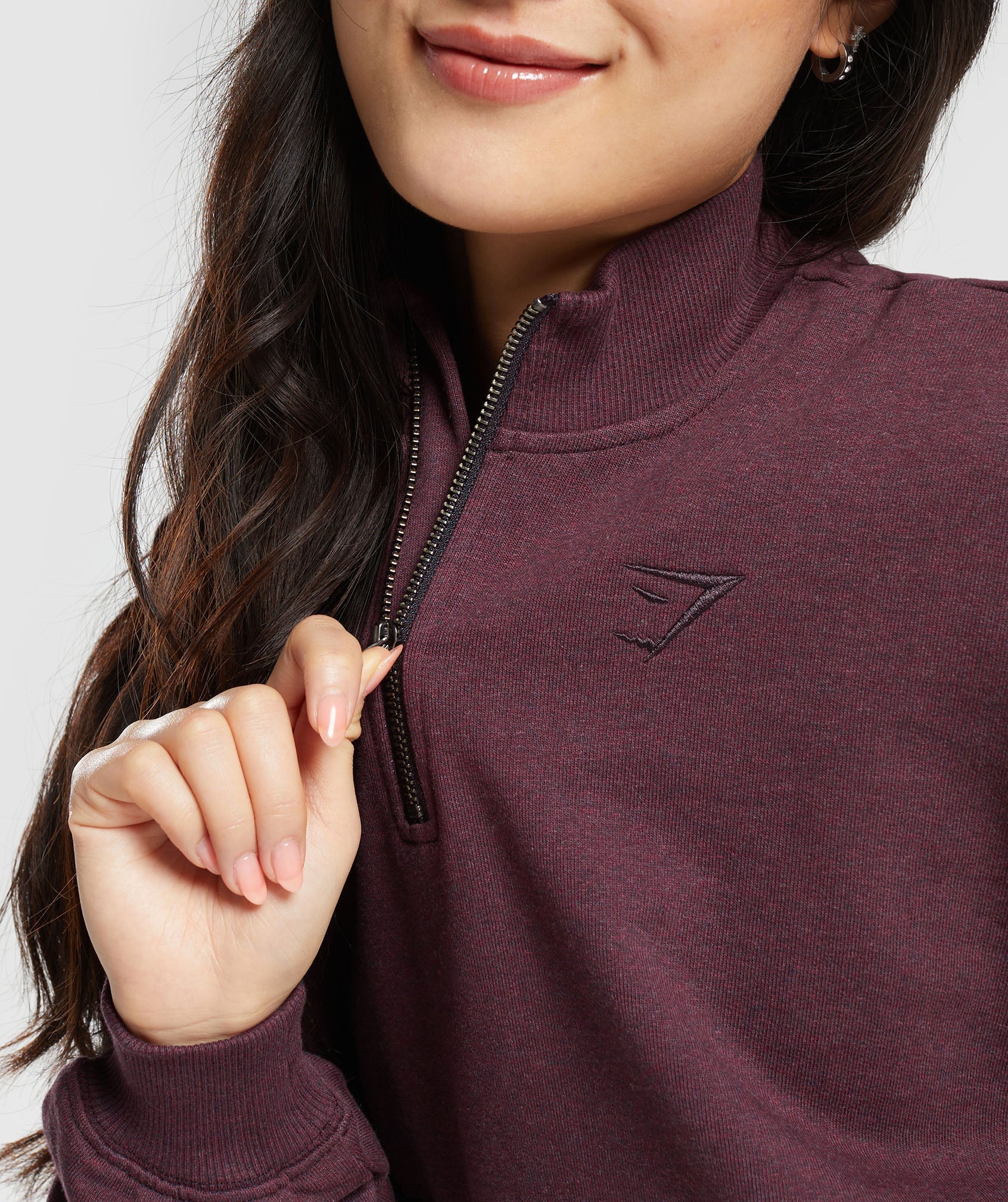 Rest Day Sweats 1/2 Zip Pullover in Bros Deep Plum Marl - view 5