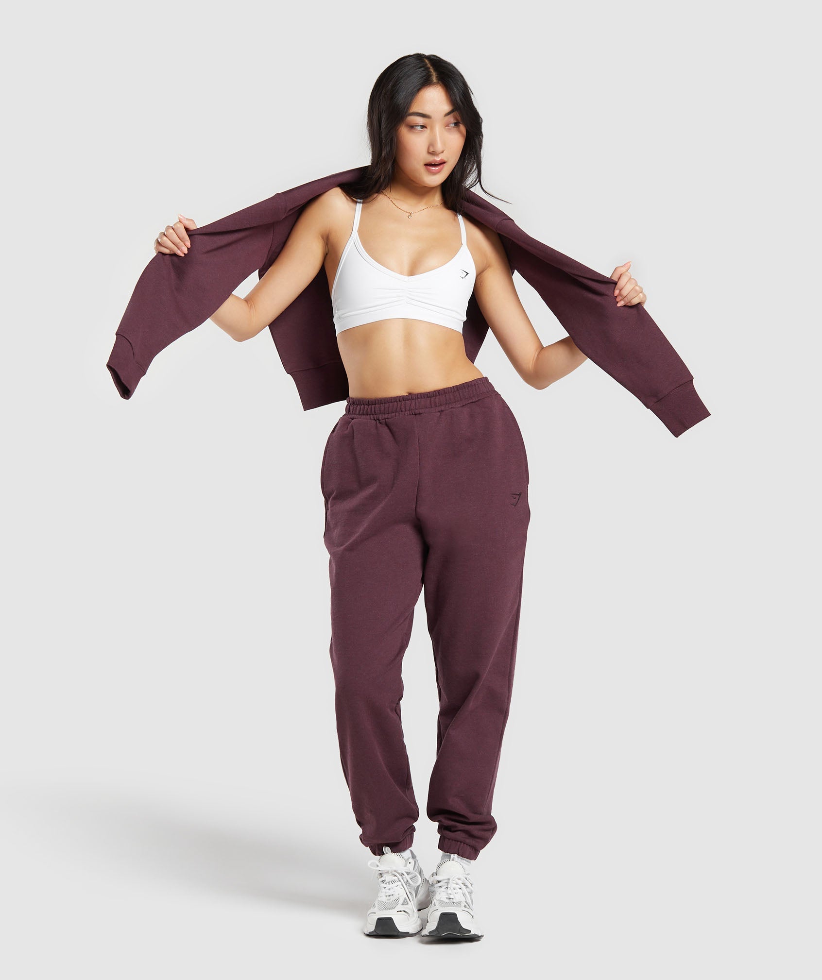 Rest Day Sweat Joggers in Deep Plum Marl - view 4