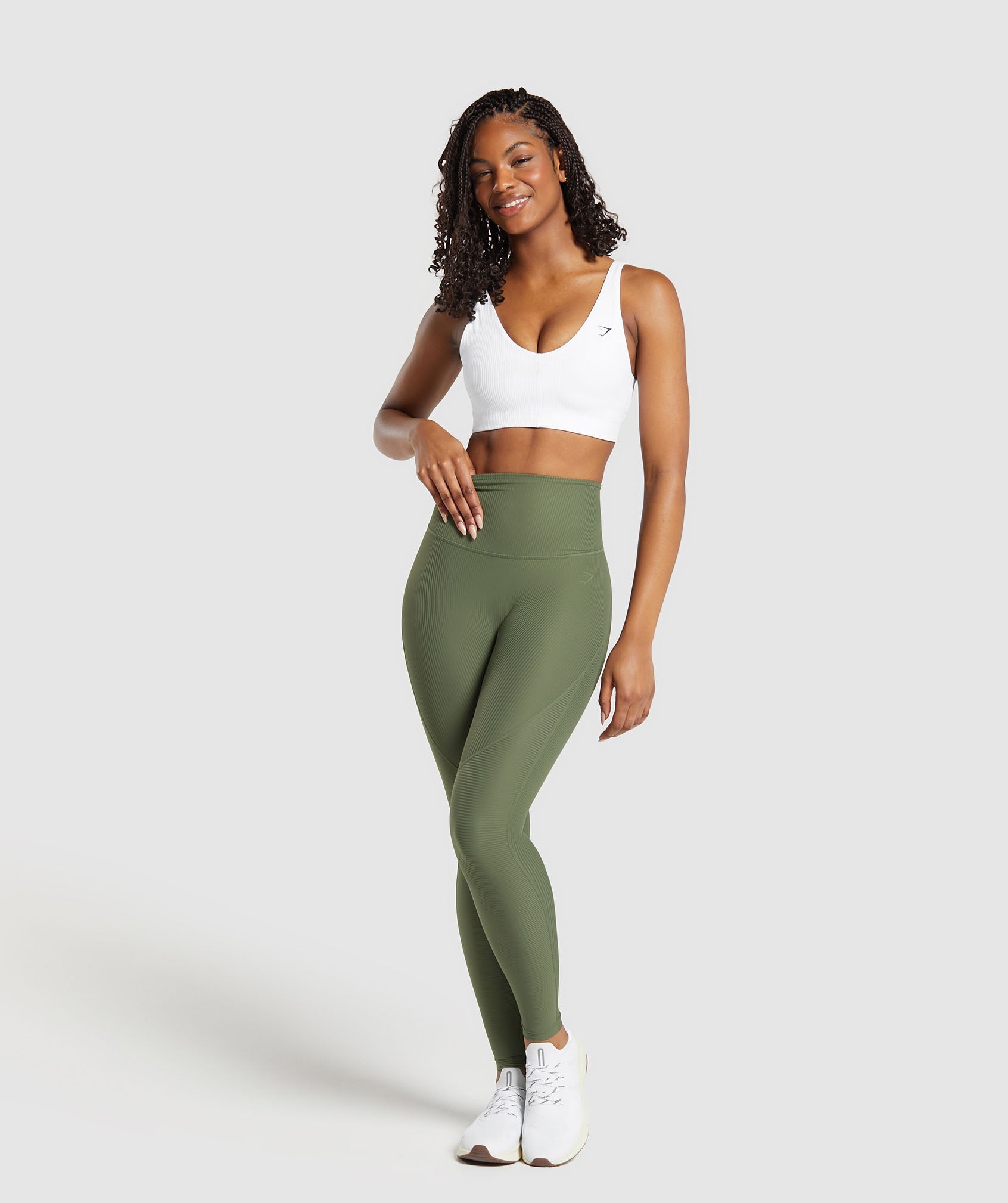 Ribbed Legging in Core Olive - view 4