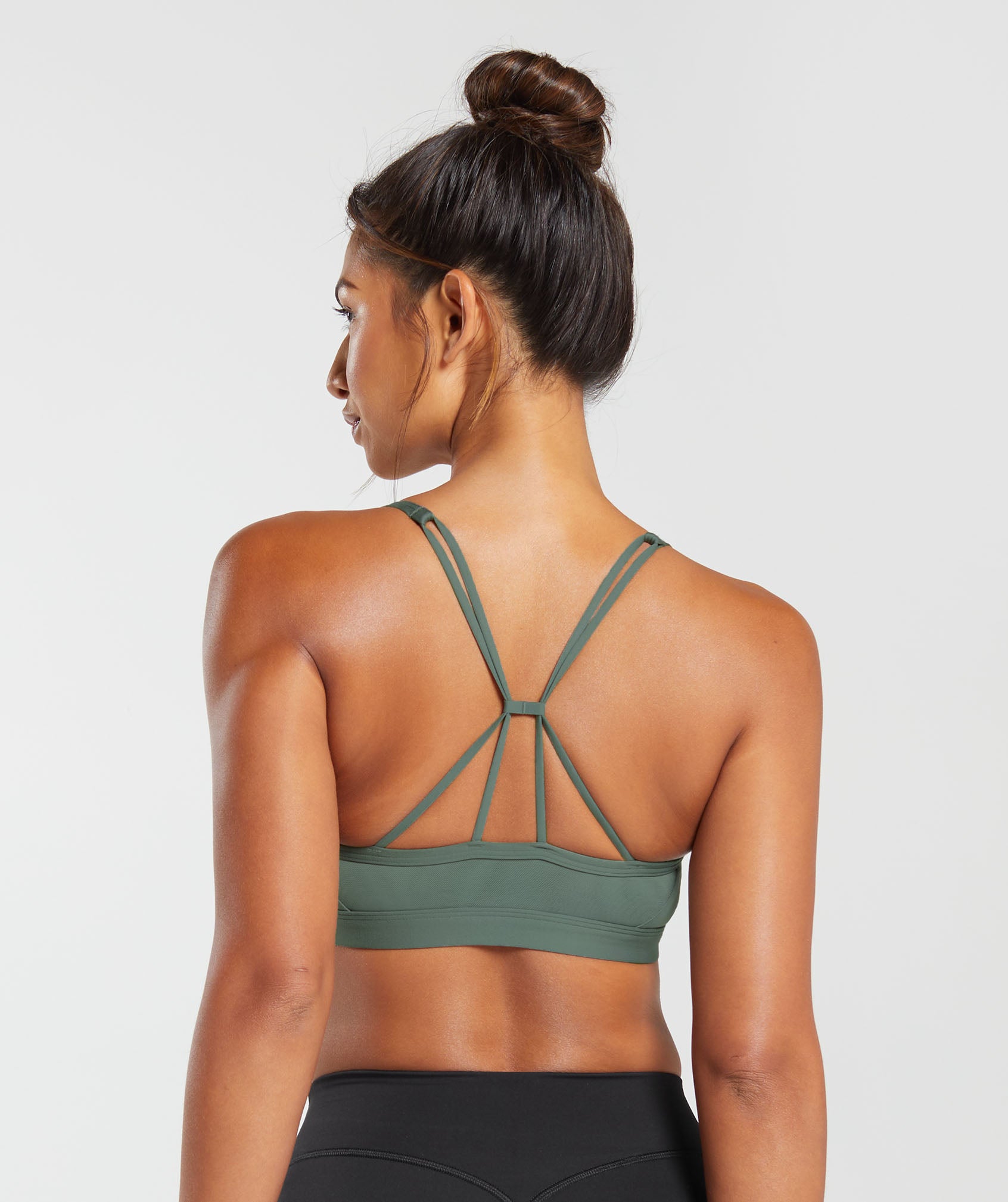 Gymshark Ruched Strappy Sports Bra - Black