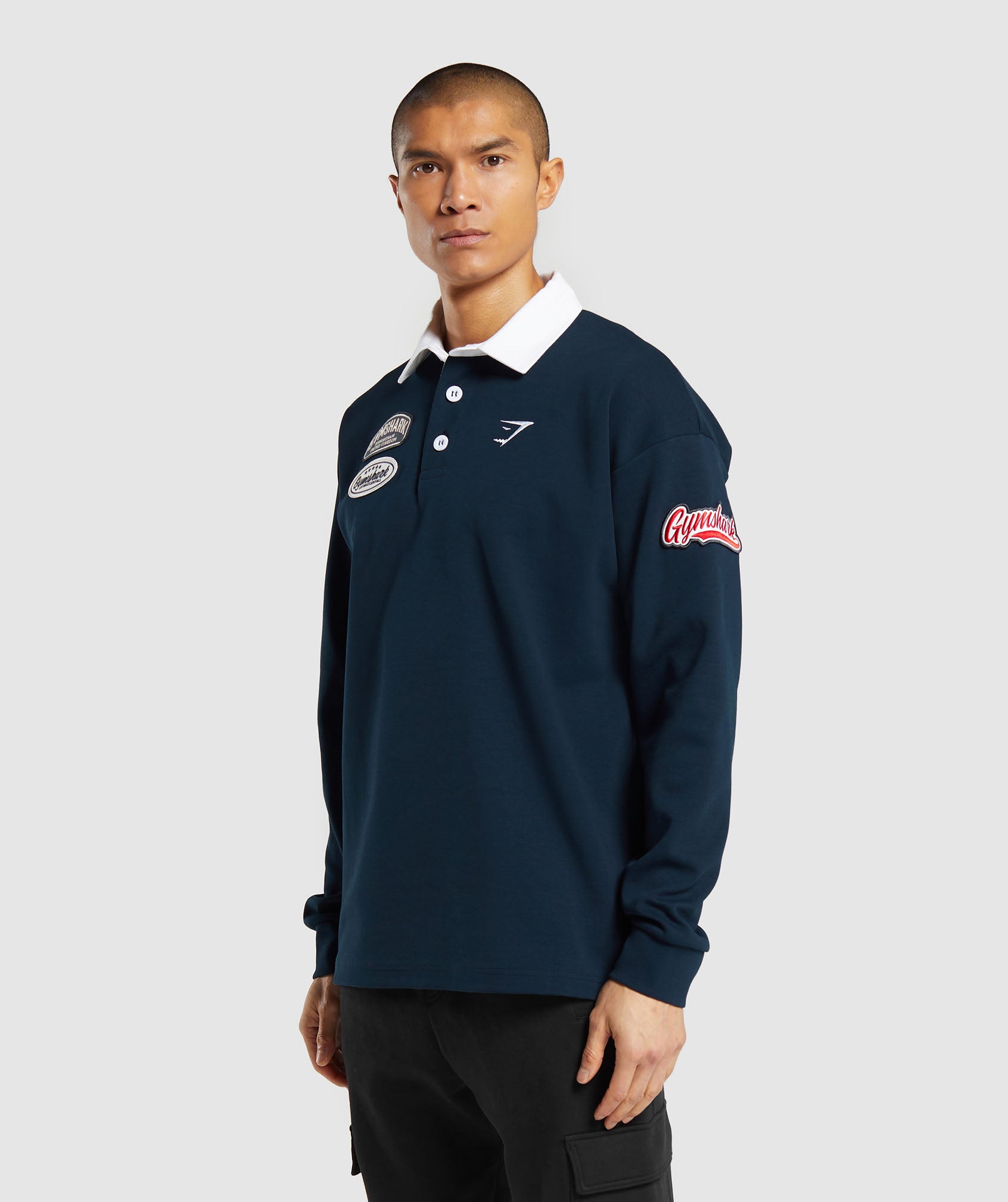 Rugby Shirt in Navy/White - view 3