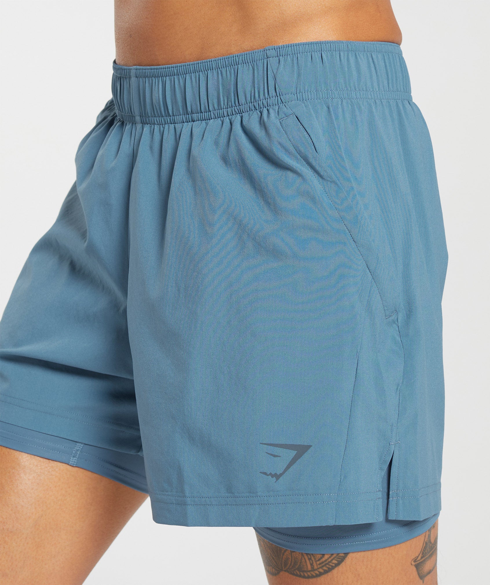 Sport 5" 2 in 1 Shorts in Faded Blue/Faded Blue - view 6
