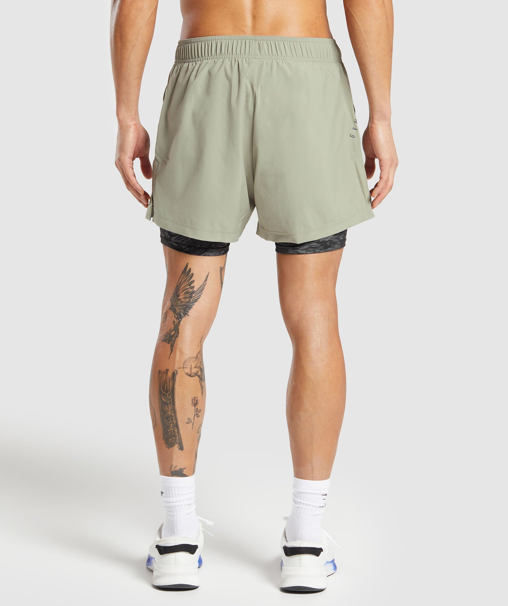 Sport  5" Shorts in Chalk Green/Asphalt Grey - view 2