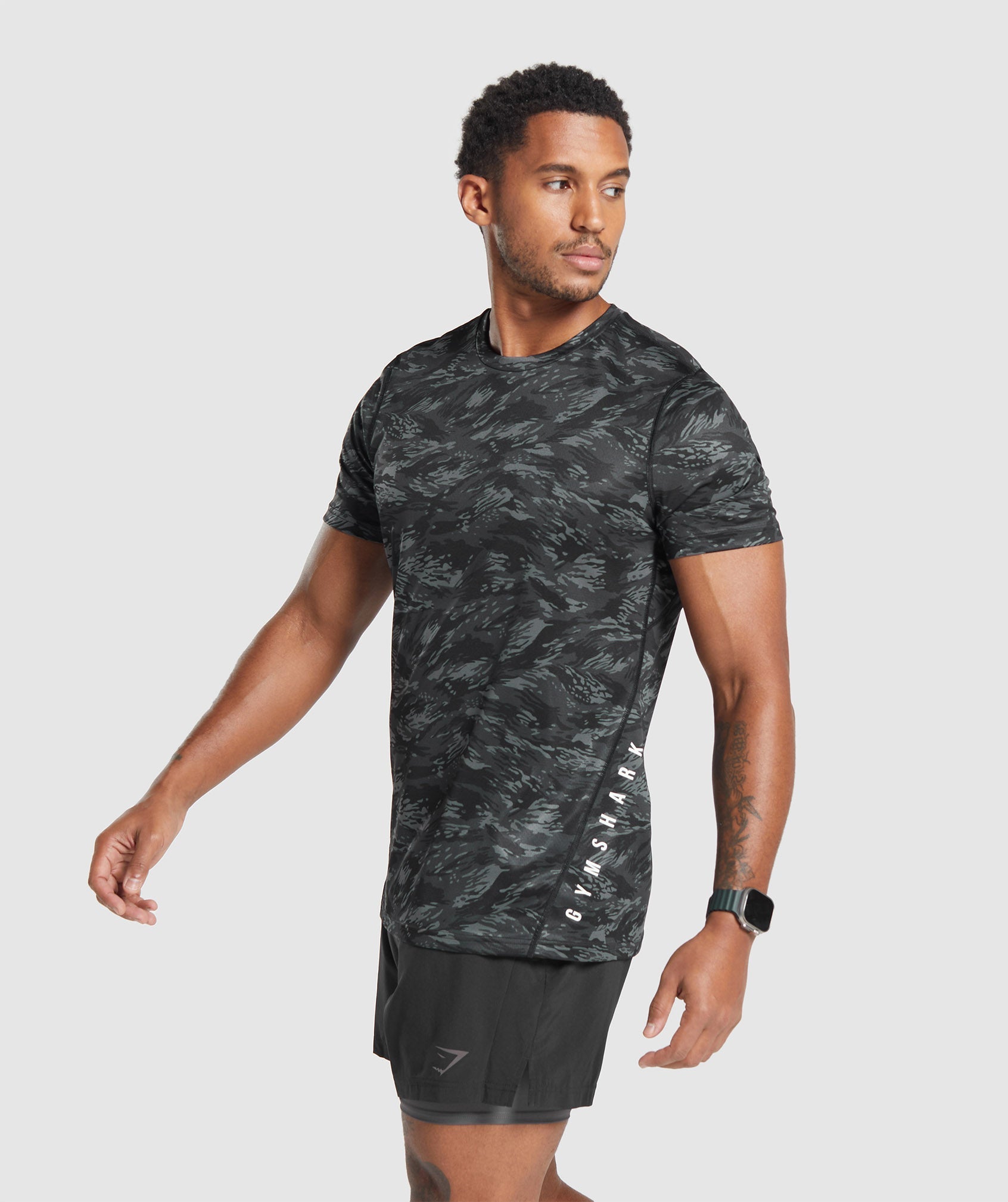 Sport Print T-Shirt in Asphalt Grey - view 3