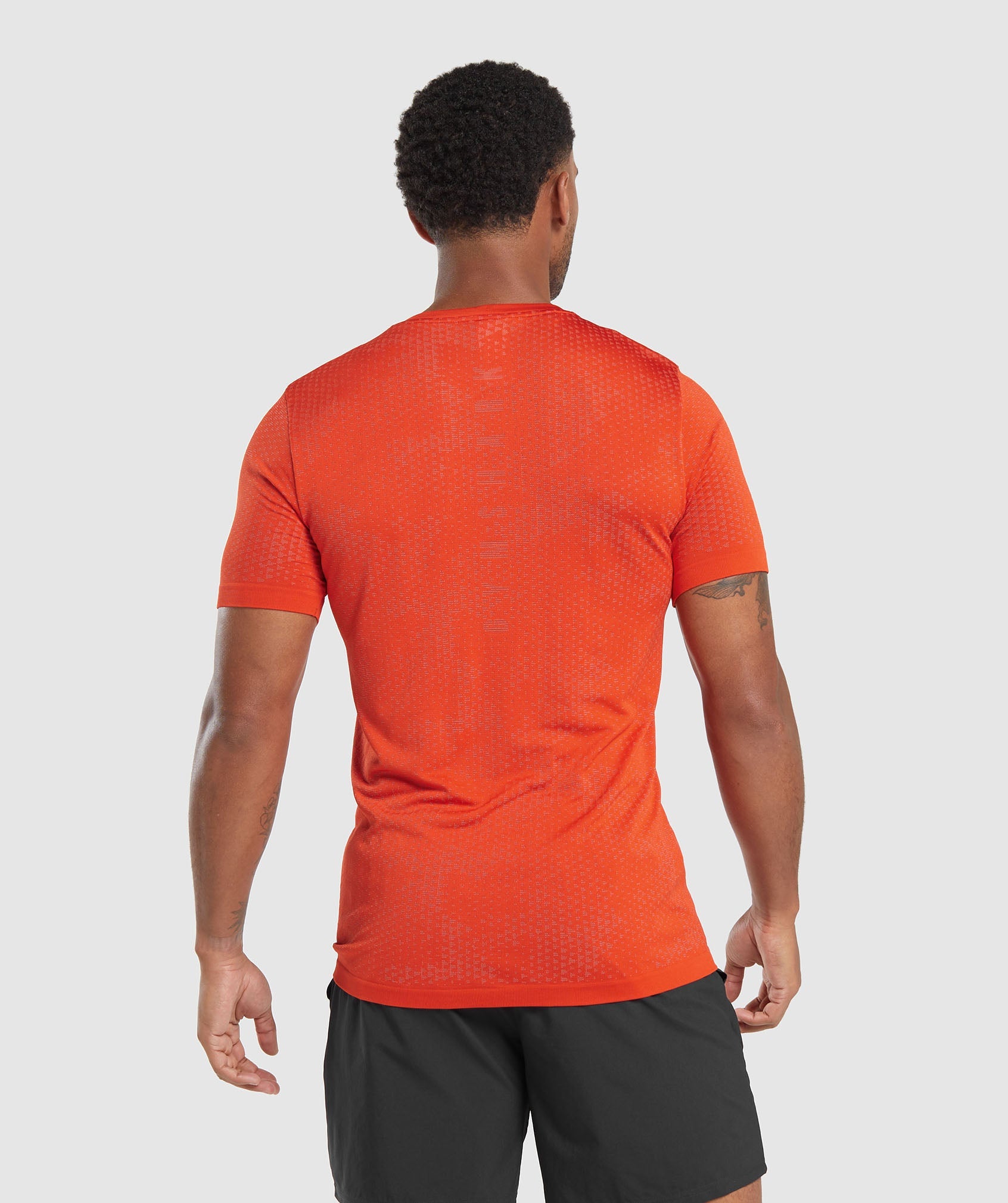 Sport Seamless T-Shirt in Electric Orange/Rust Red - view 2