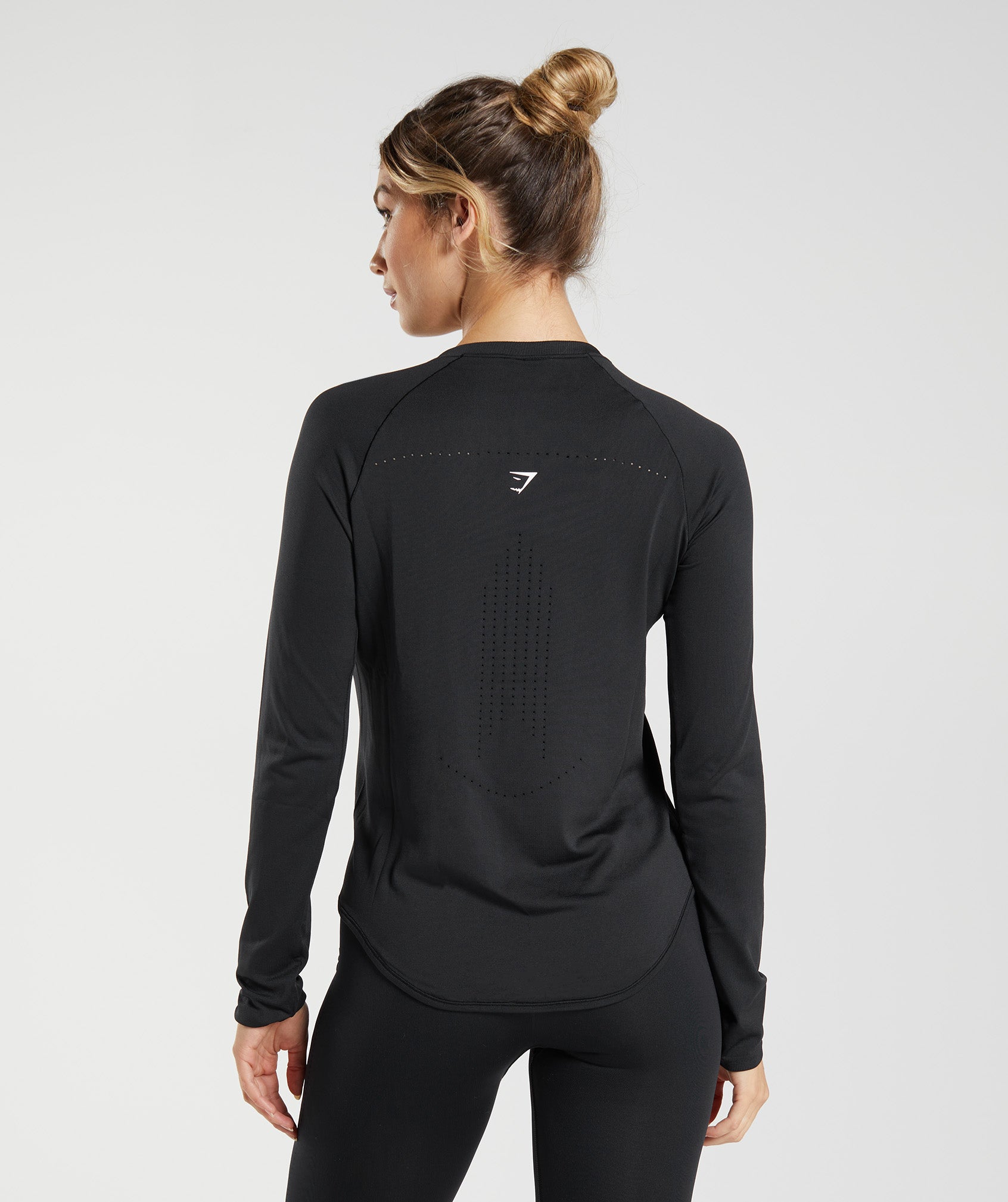 Sweat Seamless Long Sleeve Top in Black