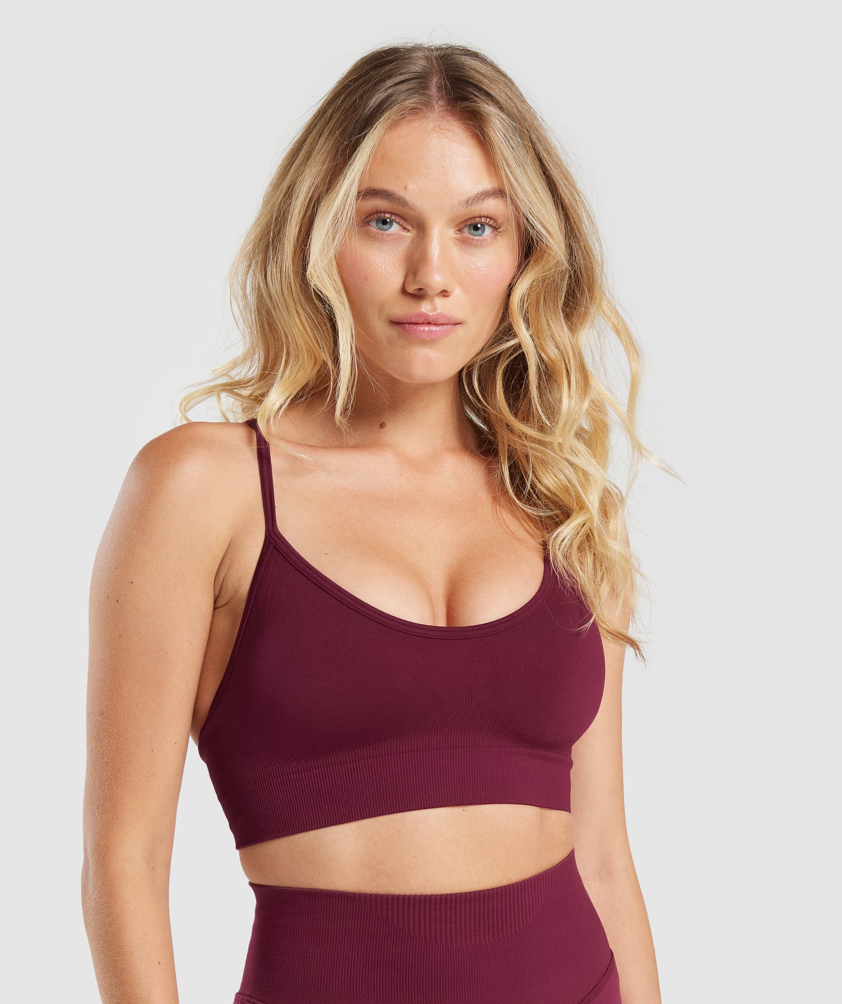 Gymshark Ruched Sports Bra - Plum Brown