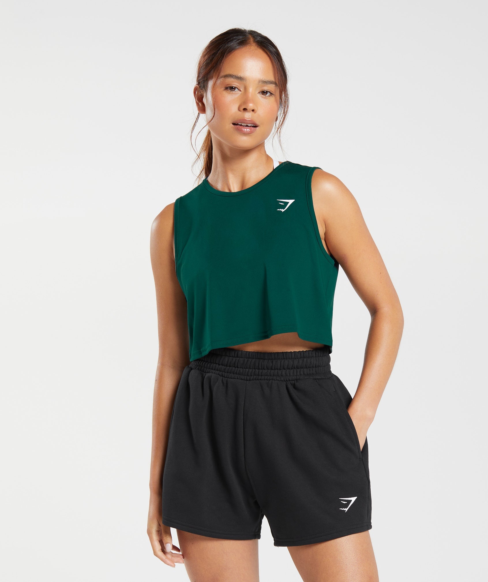 Gymshark Training Crop Tank - Forest Green | Gymshark