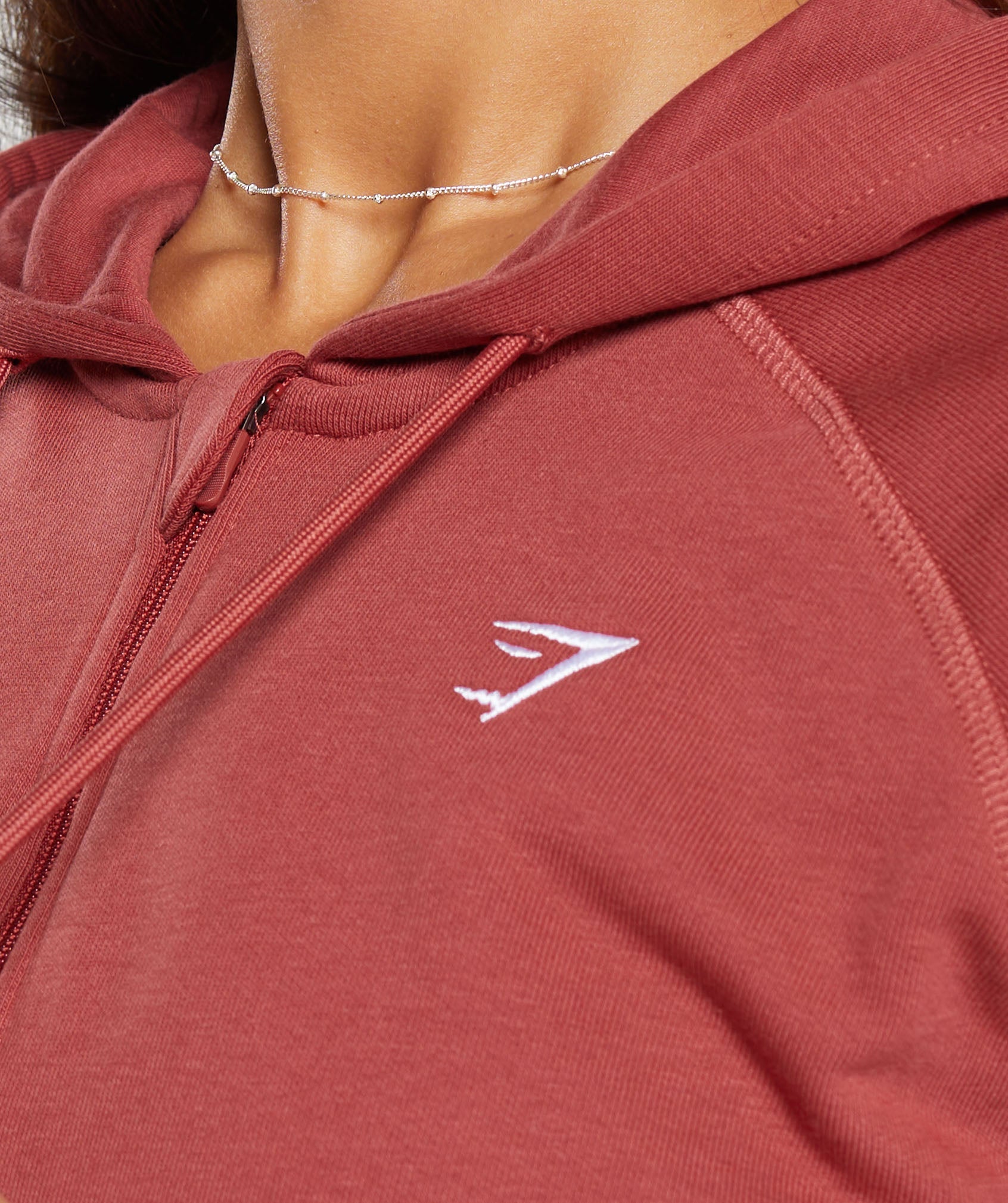 Training Zip Hoodie in Rust Red - view 5