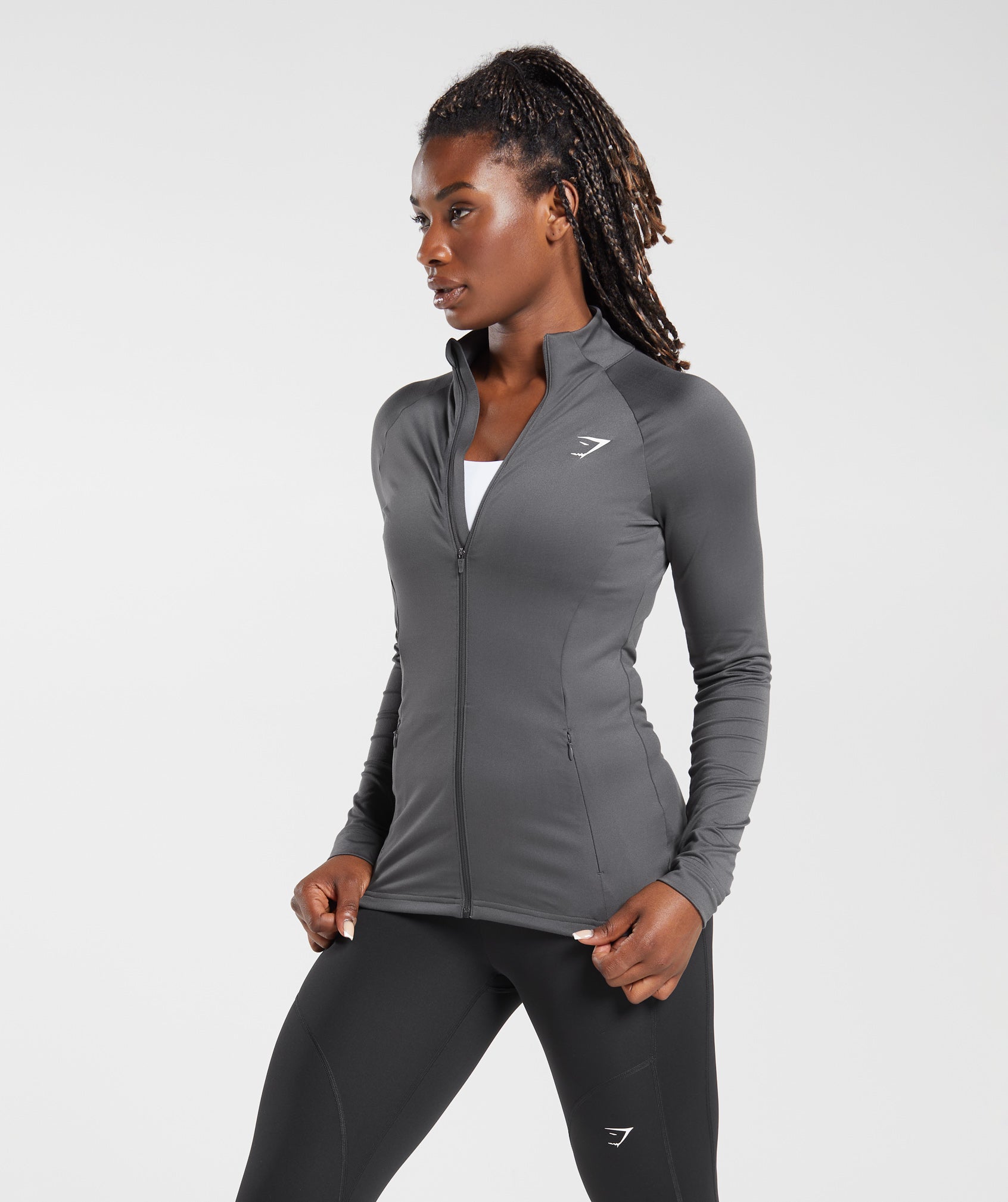 Training Zip Up Jacket in Graphite Grey - view 2