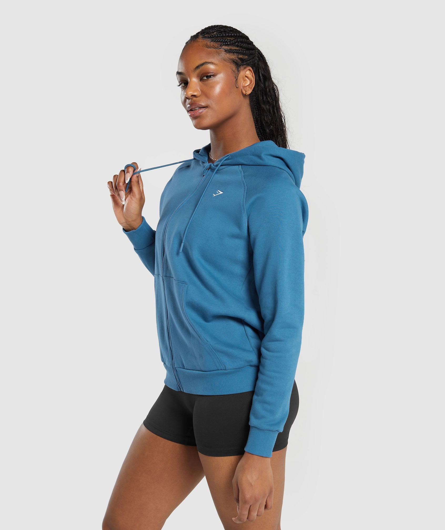 Training Fleece Zip Hoodie in Utility Blue - view 3