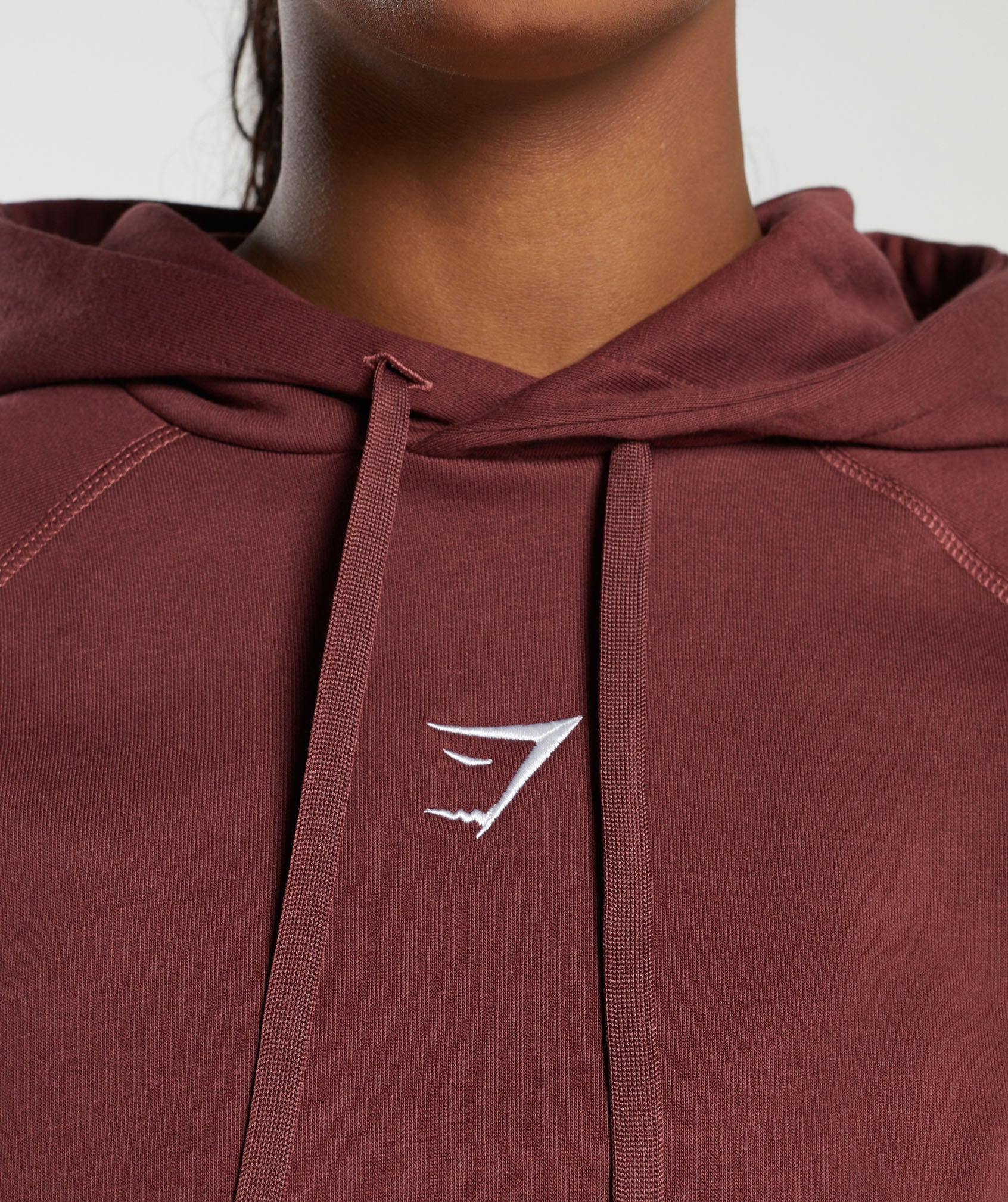 Training Oversized Fleece Hoodie in Burgundy Brown - view 5