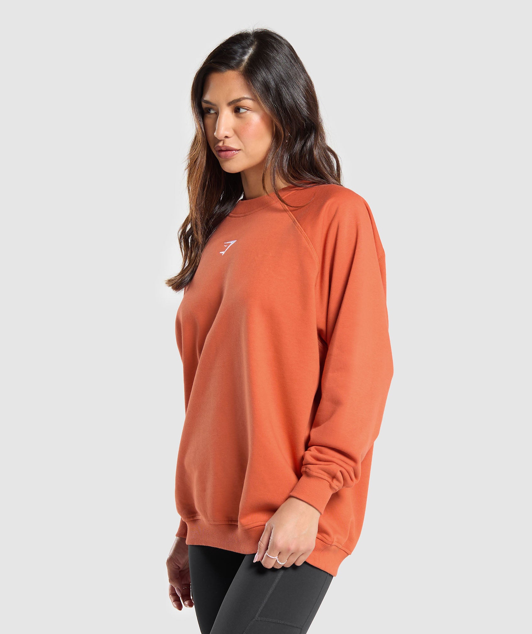 Training Oversized Fleece Sweatshirt in Muted Orange - view 3